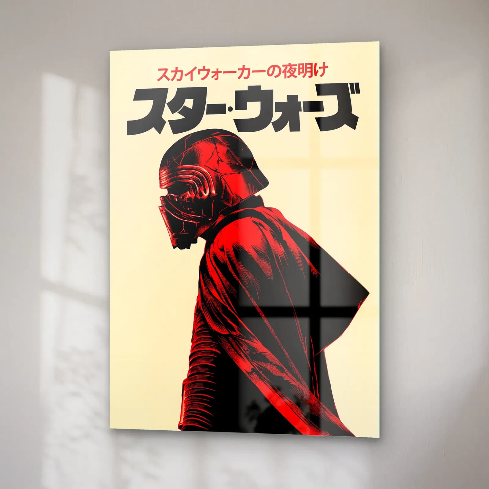 Star Wars Japon Poster Kylo Ren cam tablo — sağ açıdan görünüm