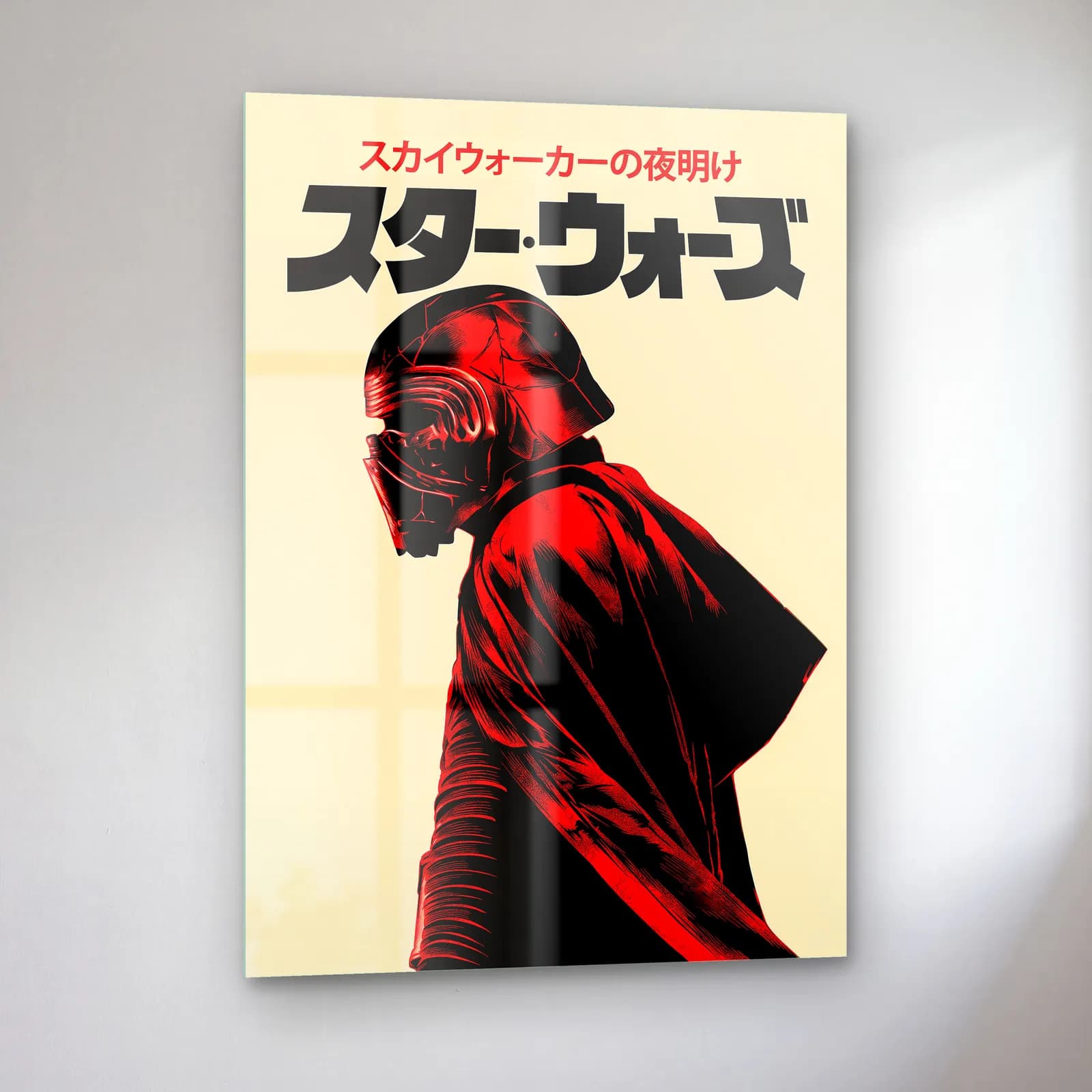 Star Wars Japon Poster Kylo Ren cam tablo — sol açıdan görünüm