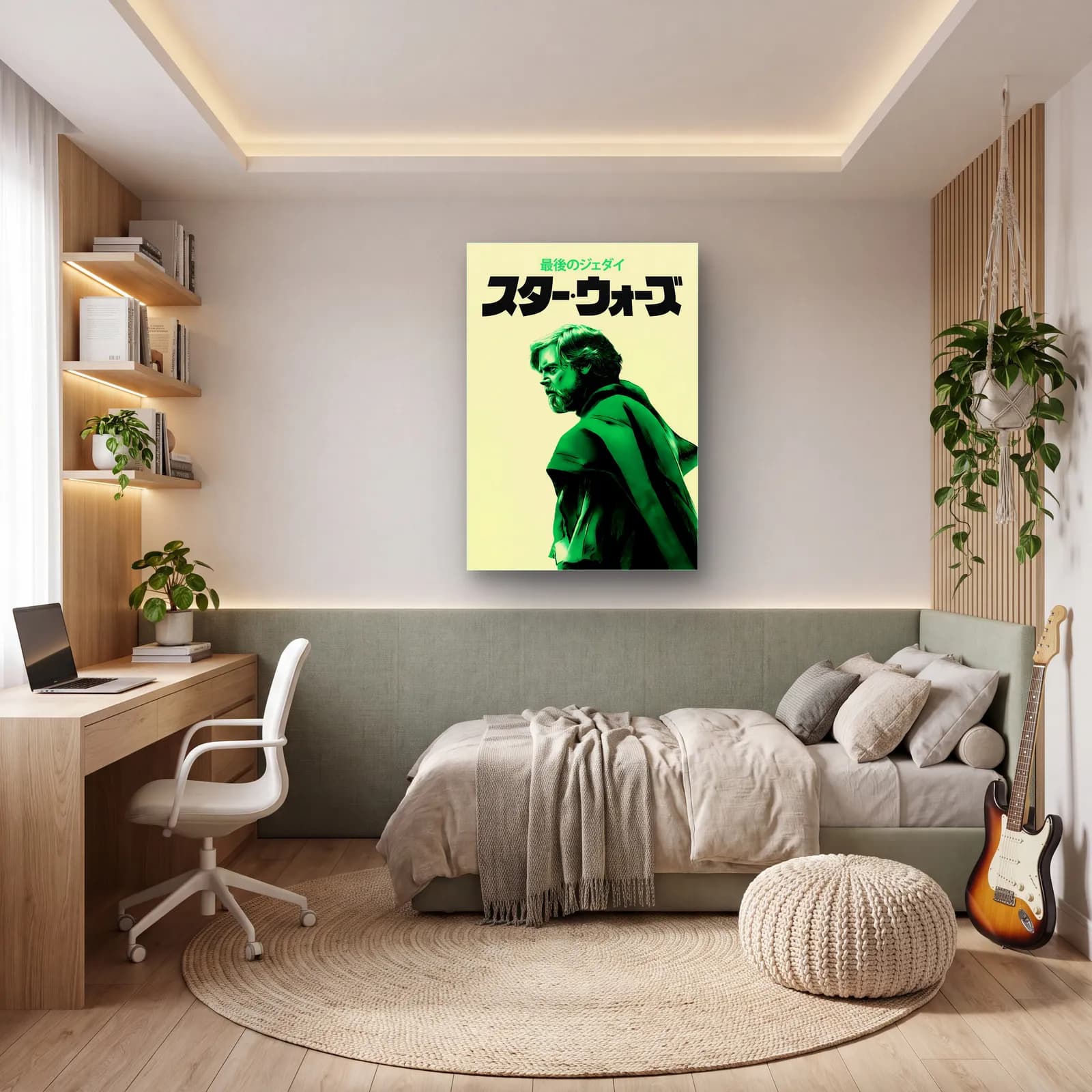 Star Wars Japon Poster Luke Yaşlı cam tablo — genç odasında