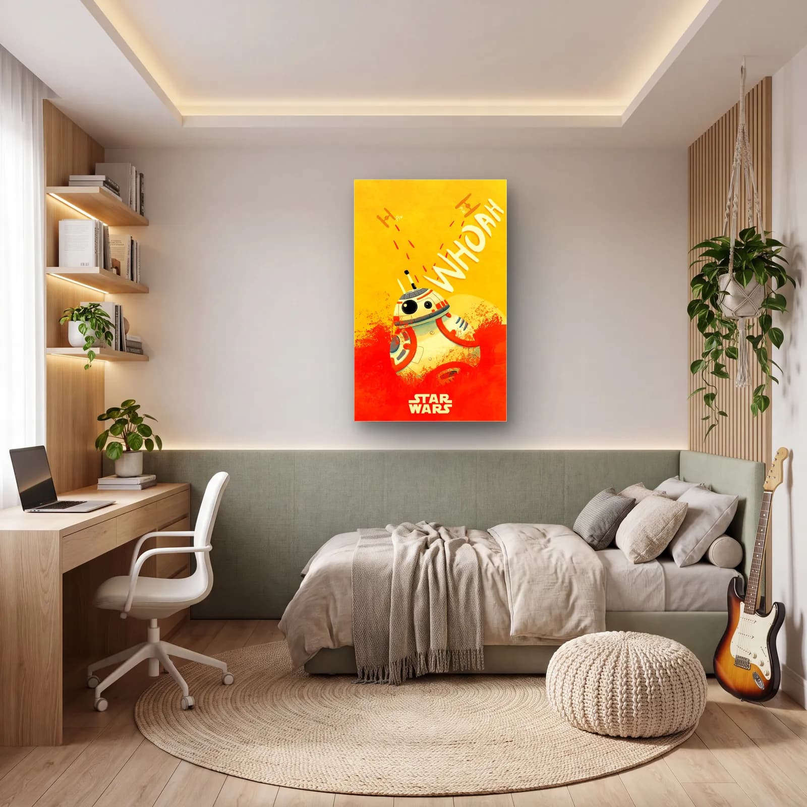 BB-8 Whoah Poster cam tablo — genç odasında
