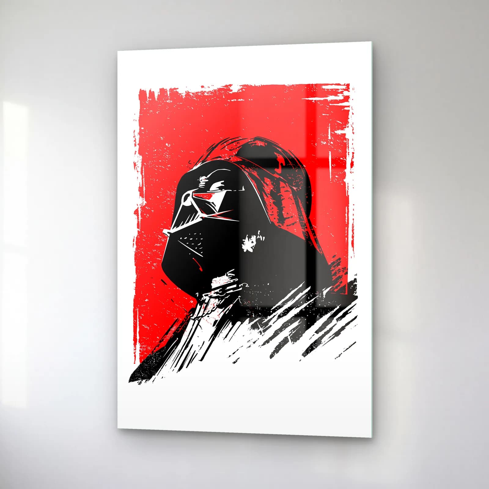 Darth Vader Kask Mürekkep cam tablo — sağ açıdan görünüm