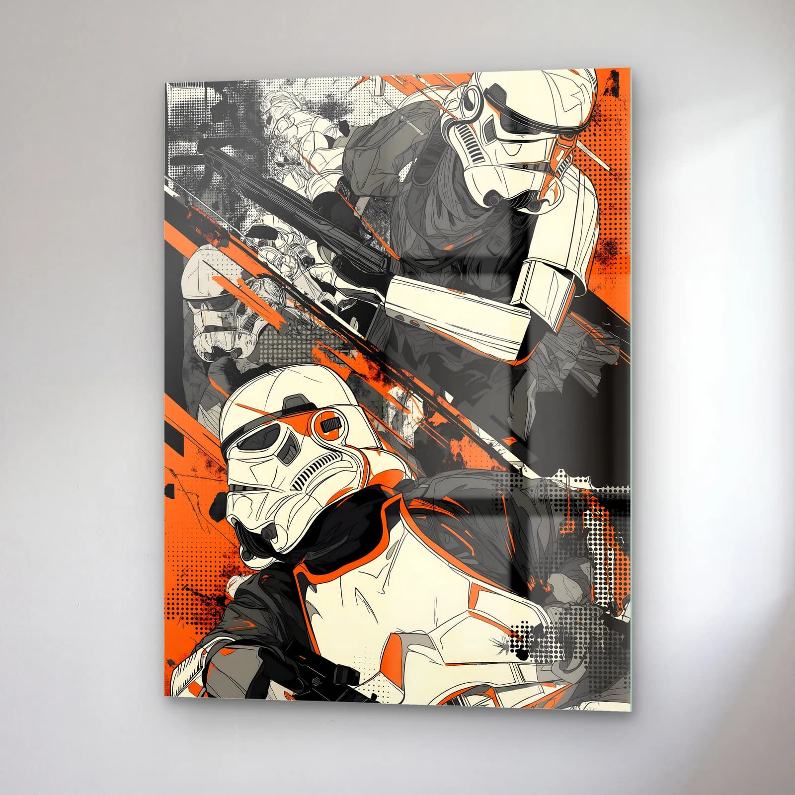 Stormtrooper Çizgi Roman Kaskı cam tablo — sağ açıdan görünüm