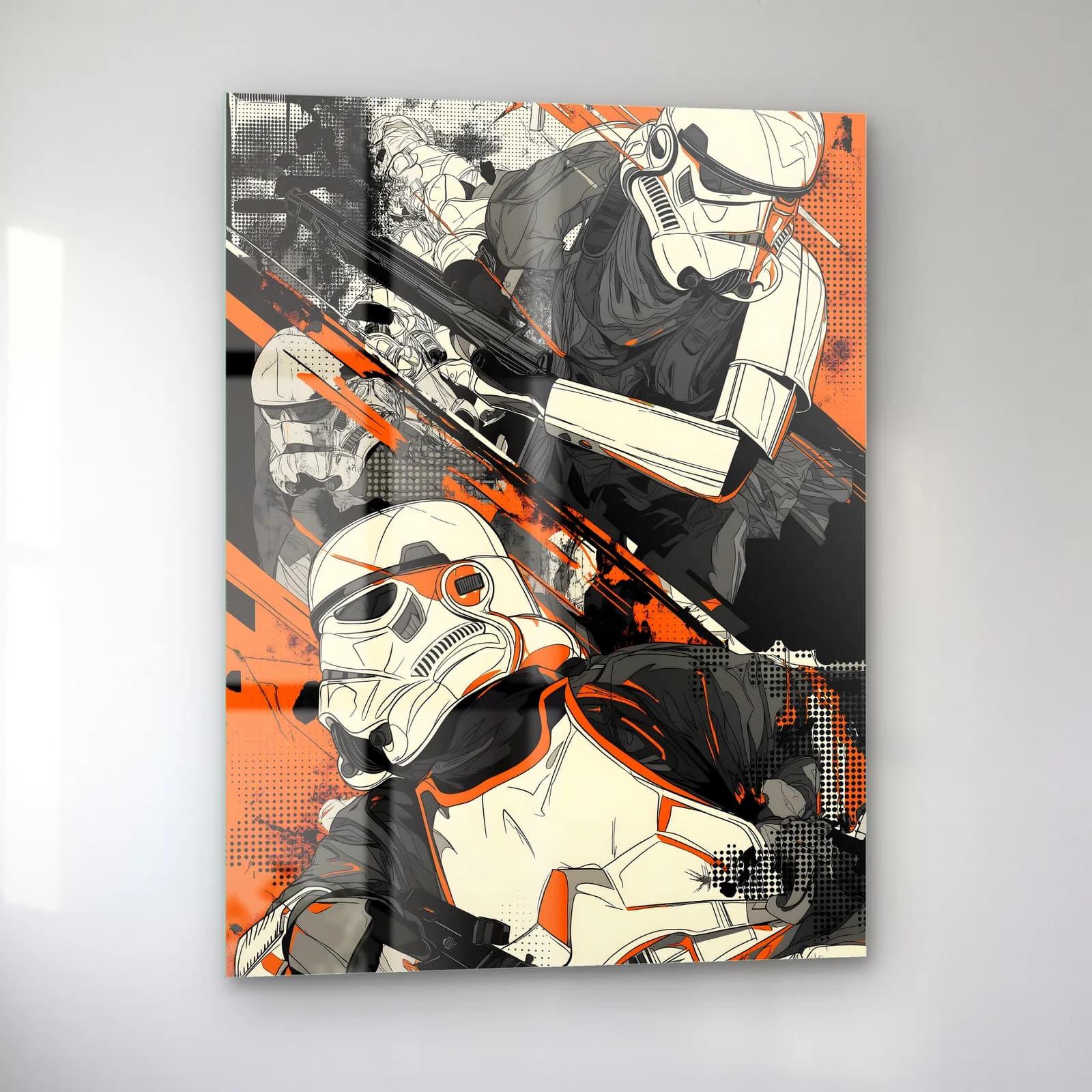 Stormtrooper Çizgi Roman Kaskı cam tablo — sol açıdan görünüm