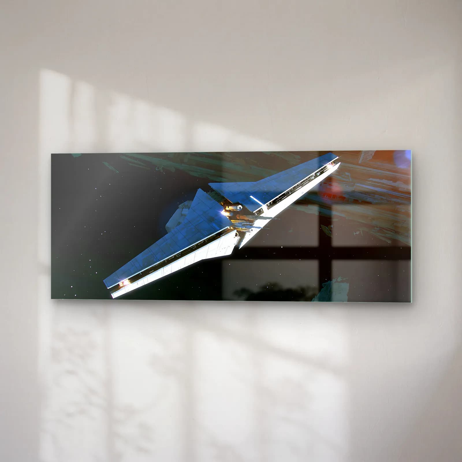 Star Wars Uzay Gemisi Panoramik cam tablo — sağ açıdan görünüm