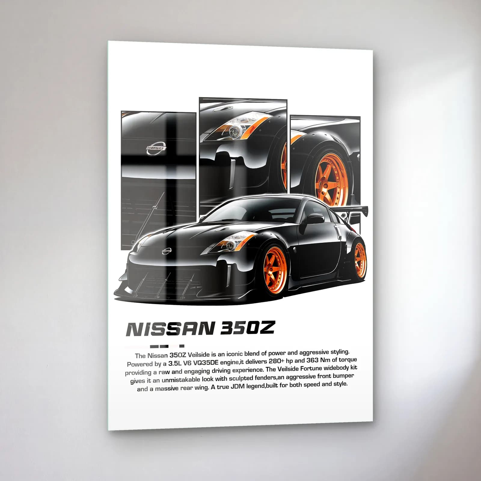 Nissan 350Z Siyah cam tablo — sol açıdan görünüm