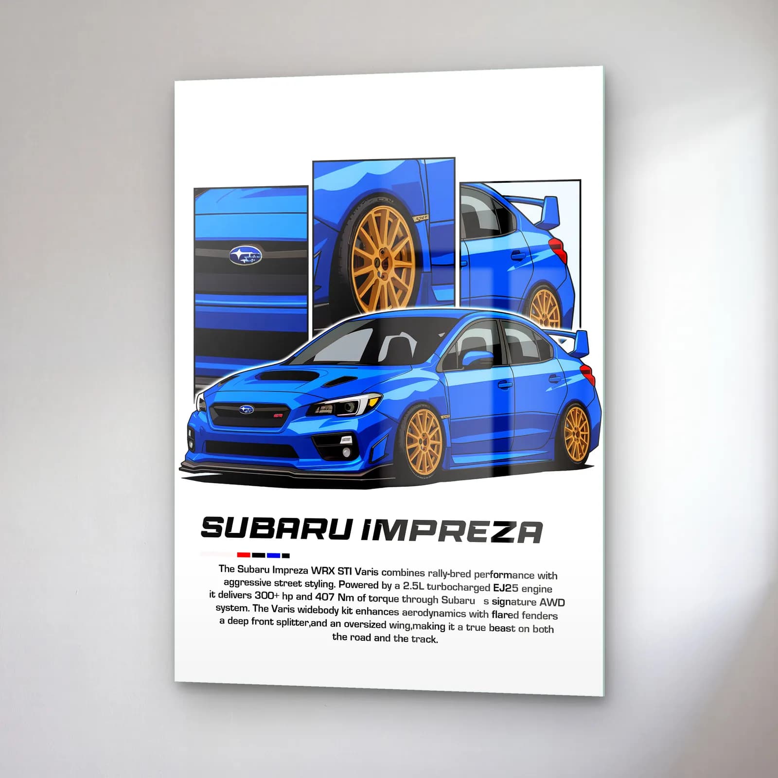 Subaru Impreza WRX STI Geniş Kasa cam tablo — sağ açıdan görünüm