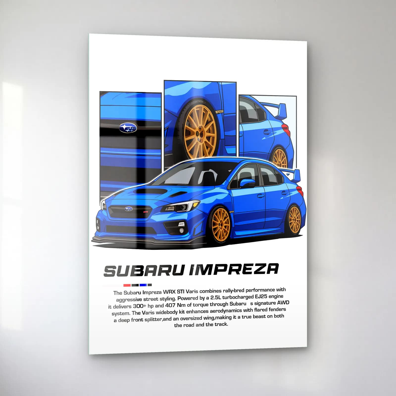 Subaru Impreza WRX STI Geniş Kasa cam tablo — sol açıdan görünüm
