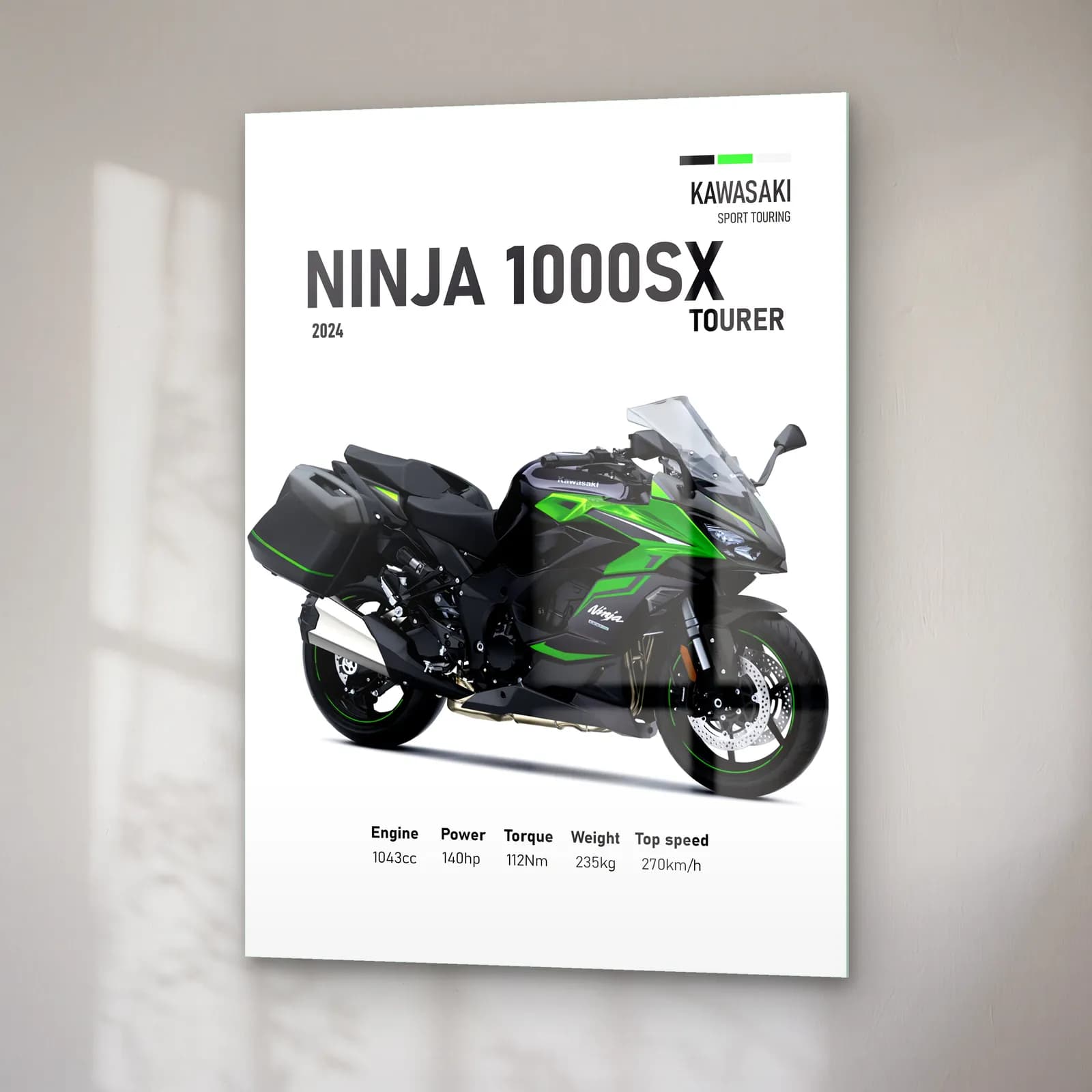 Kawasaki Ninja 1000SX Tourer 2024 cam tablo — sağ açıdan görünüm
