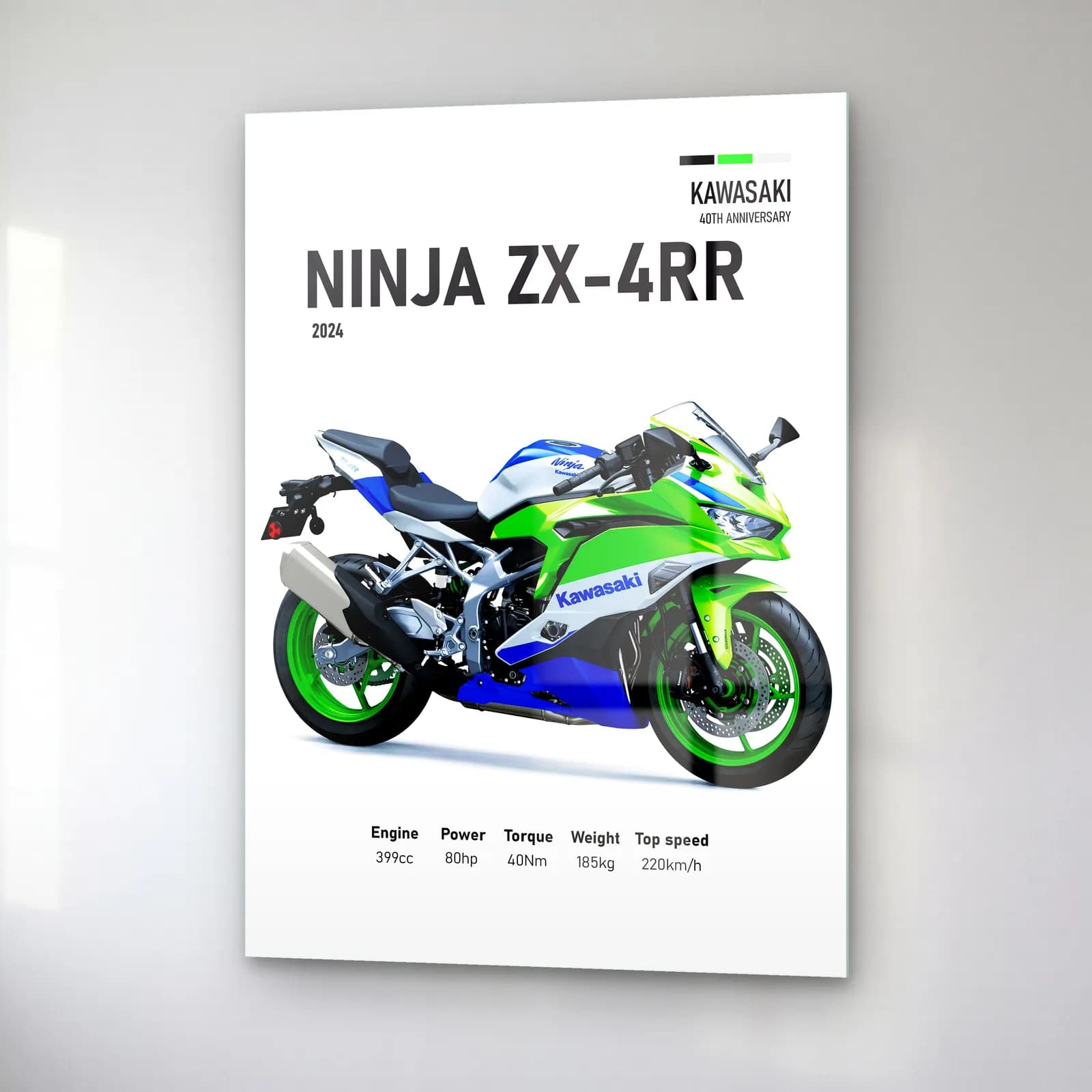 Kawasaki Ninja ZX-4RR 2024 cam tablo — sağ açıdan görünüm