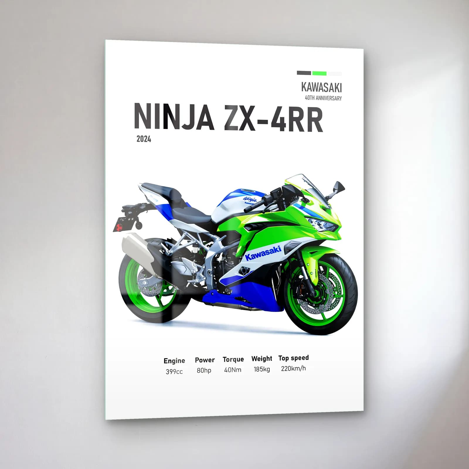Kawasaki Ninja ZX-4RR 2024 cam tablo — sol açıdan görünüm