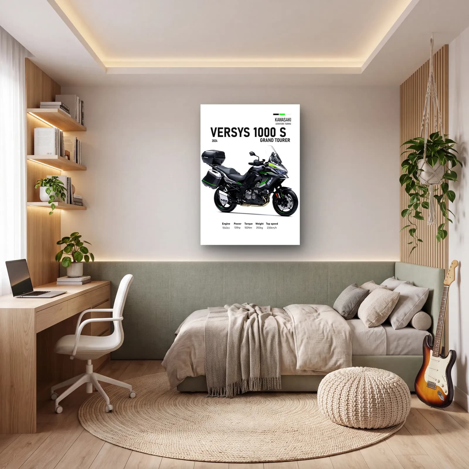 Versys 1000 S Grand Tourer 2024 cam tablo — genç odasında