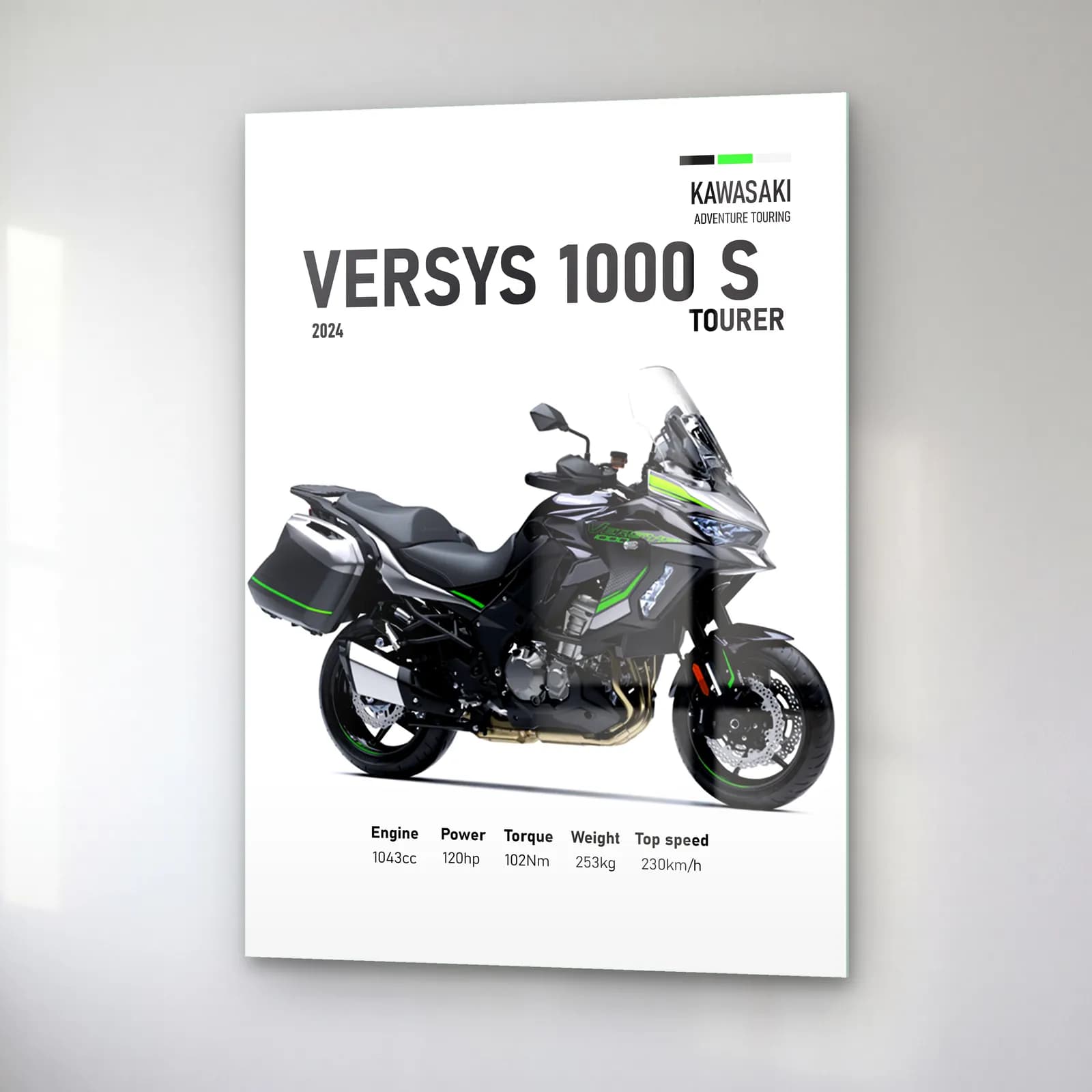 Kawasaki Versys 1000 S Tourer 2024 cam tablo — sağ açıdan görünüm