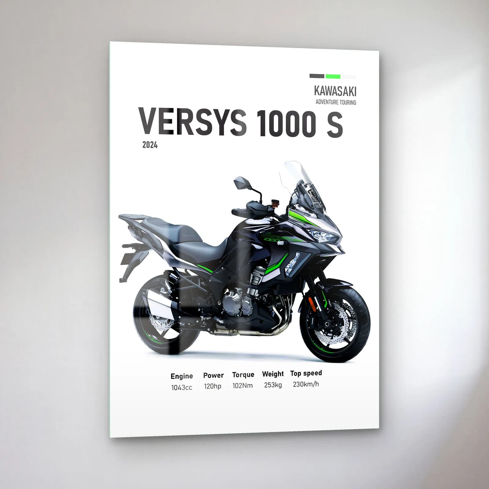 Kawasaki Versys 1000 S 2024 cam tablo — sol açıdan görünüm
