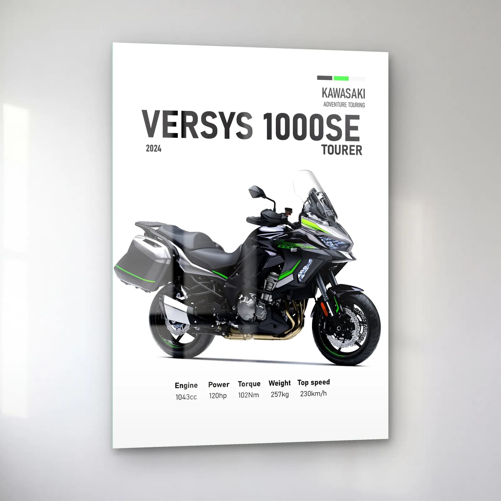 Kawasaki Versys 1000 SE Tourer 2024 cam tablo — sol açıdan görünüm