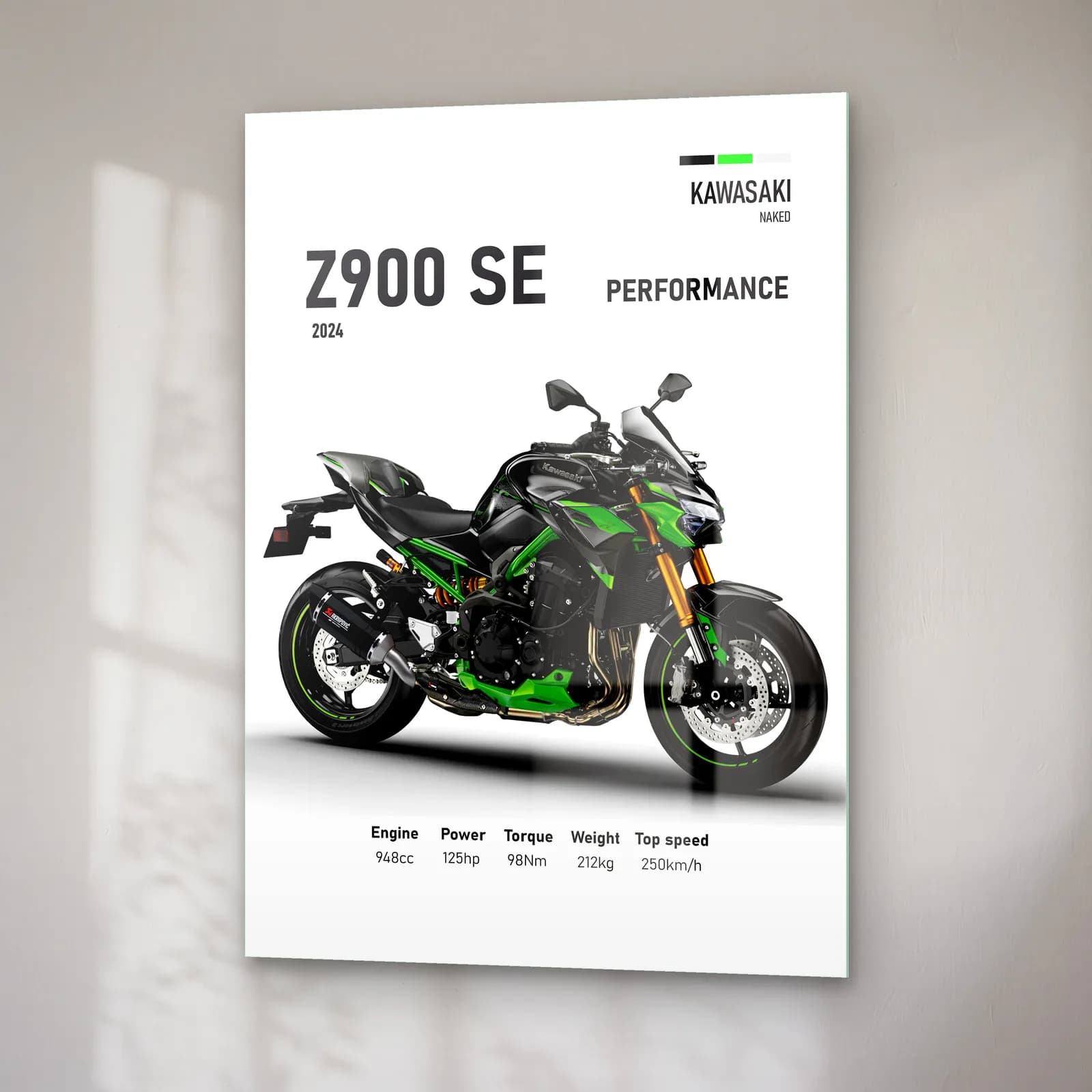 Kawasaki Z900 SE Performance 2024 cam tablo — sağ açıdan görünüm