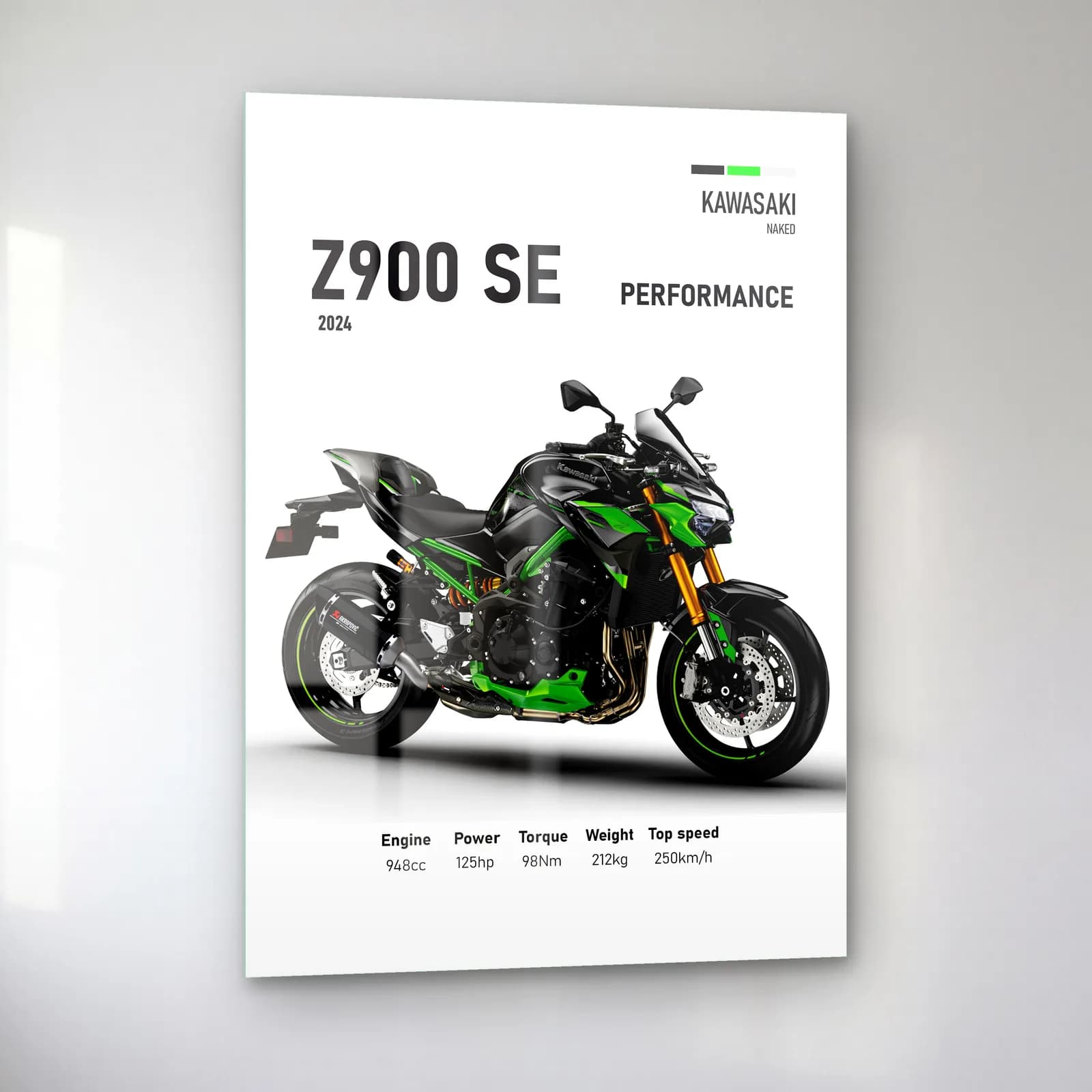 Kawasaki Z900 SE Performance 2024 cam tablo — sol açıdan görünüm