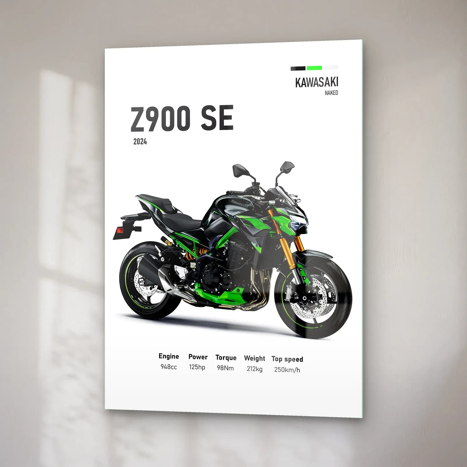 Kawasaki Z900 SE 2024 cam tablo — sağ açıdan görünüm