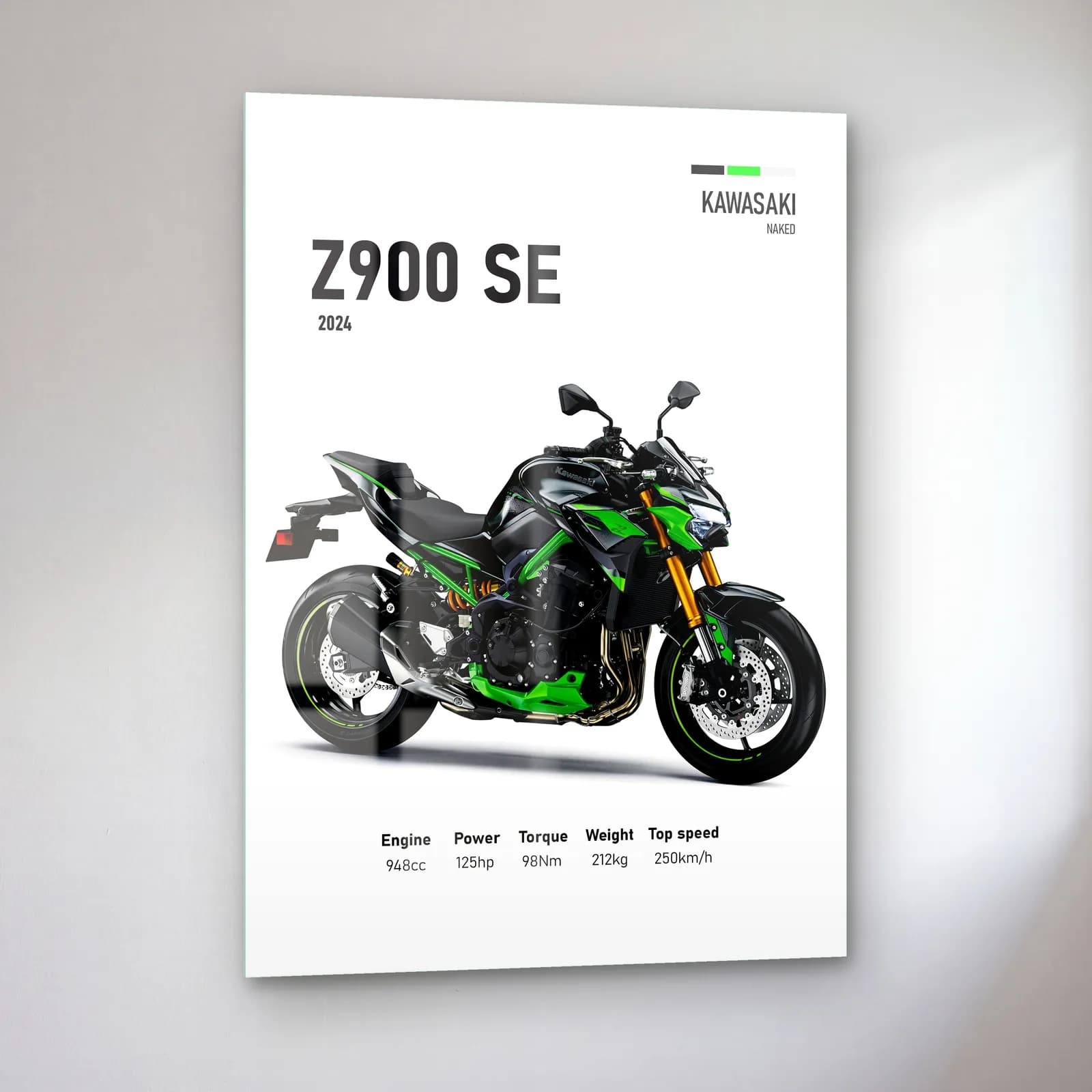 Kawasaki Z900 SE 2024 cam tablo — sol açıdan görünüm