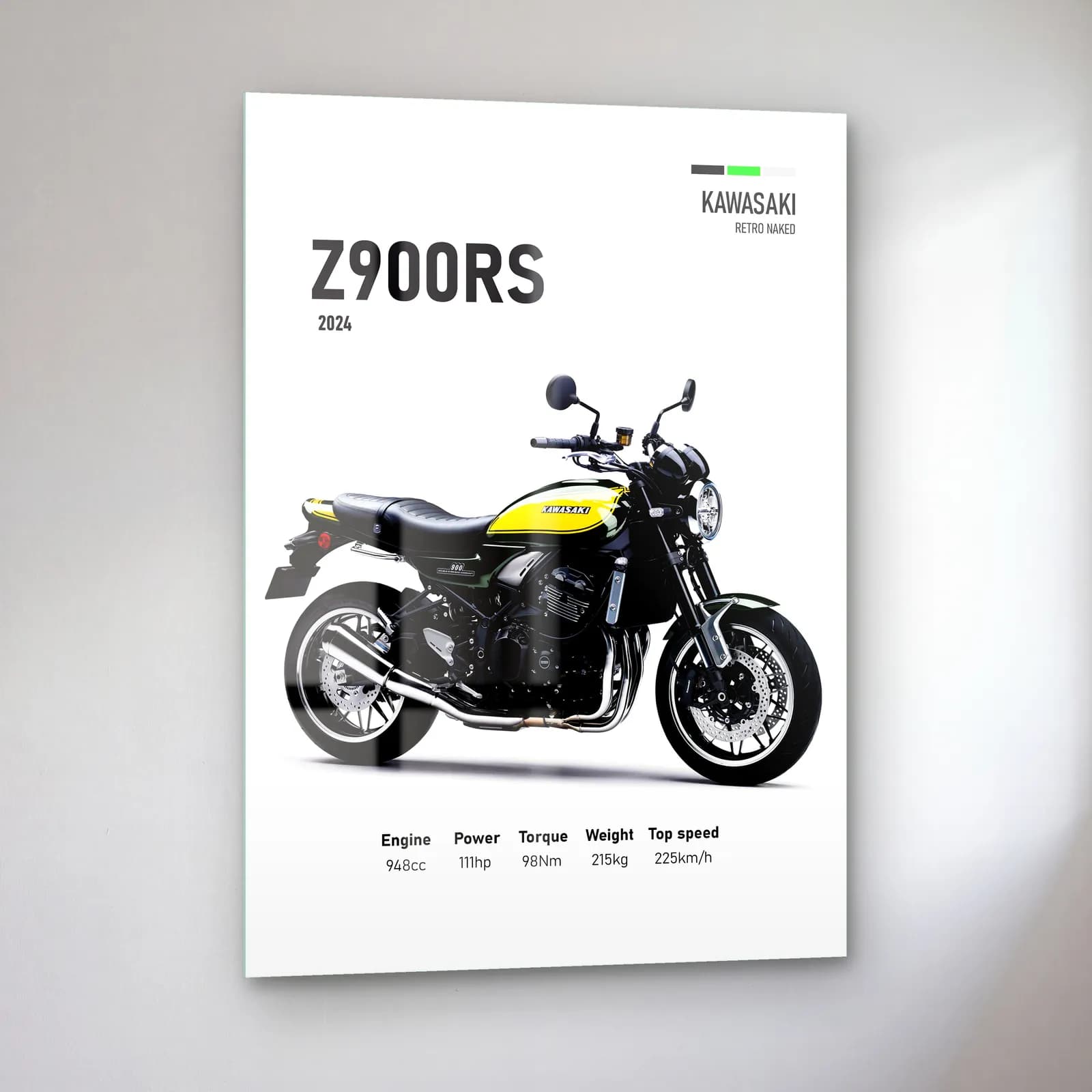 Kawasaki Z900RS 2024 cam tablo — sol açıdan görünüm