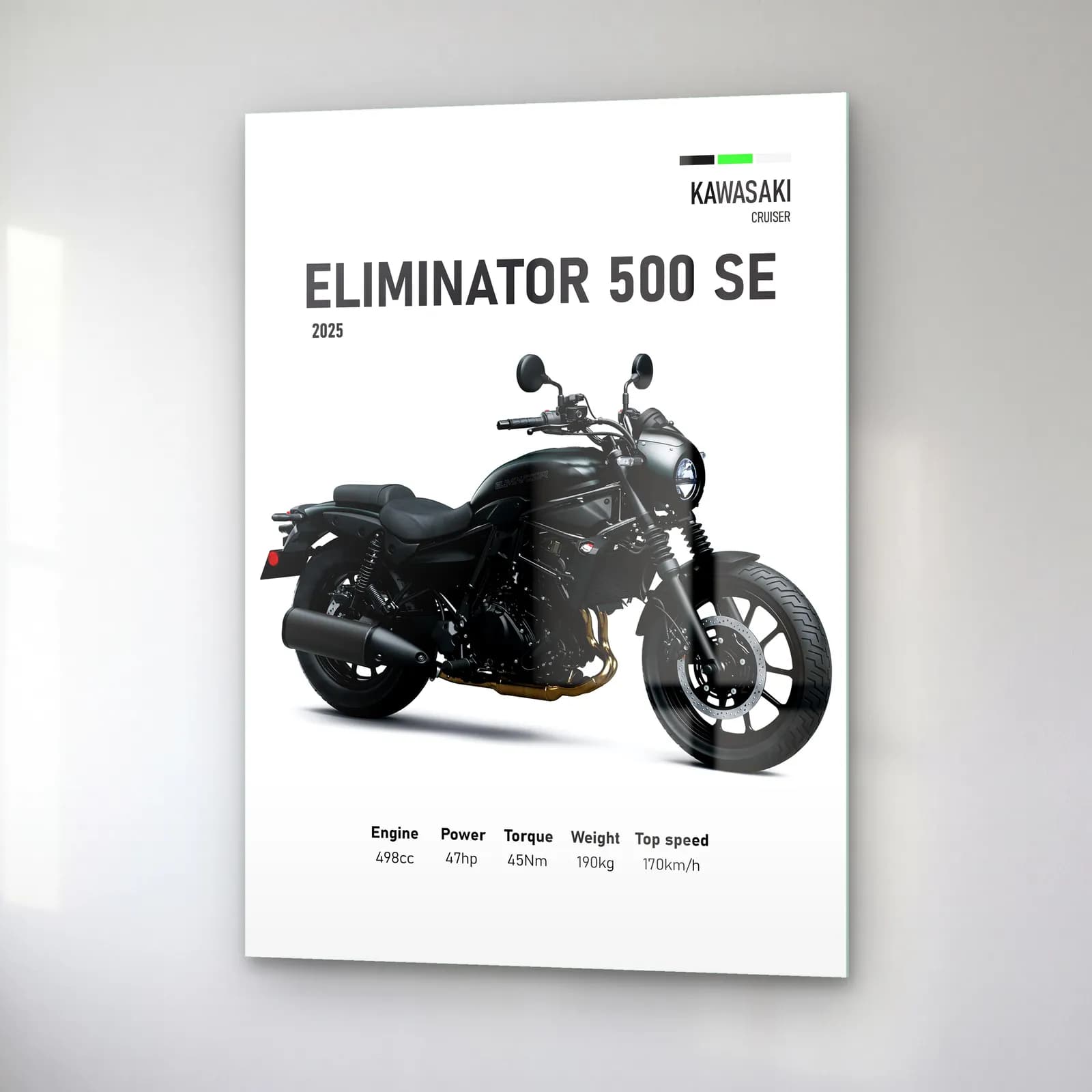 Kawasaki Eliminator 500 SE 2025 cam tablo — sağ açıdan görünüm