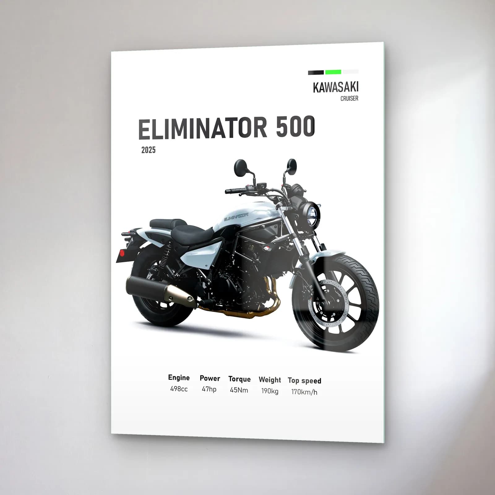 Kawasaki Eliminator 500 2025 cam tablo — sağ açıdan görünüm