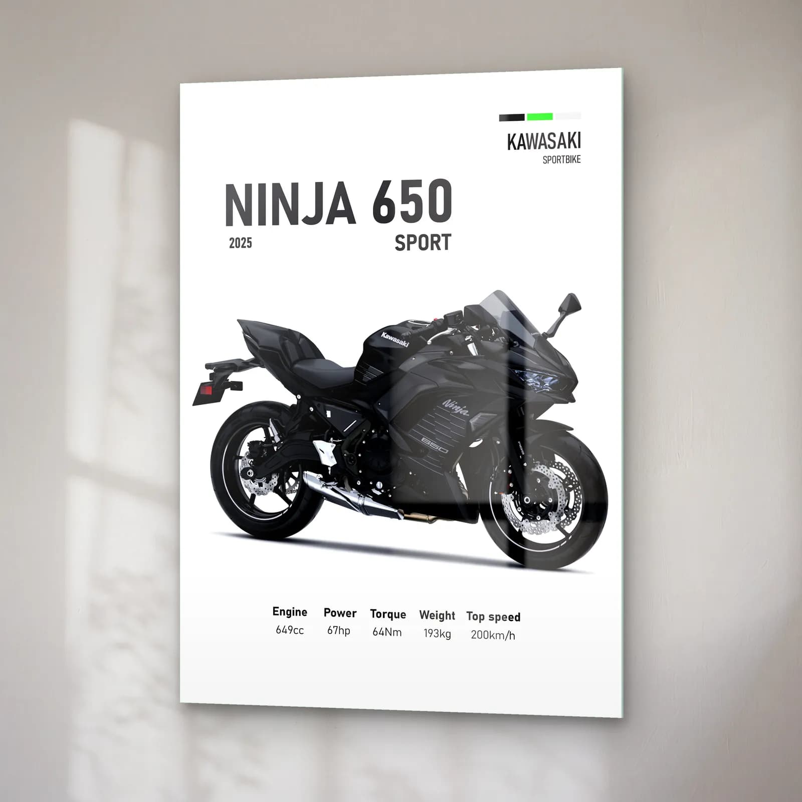 Kawasaki Ninja 650 Sport 2025 cam tablo — sağ açıdan görünüm