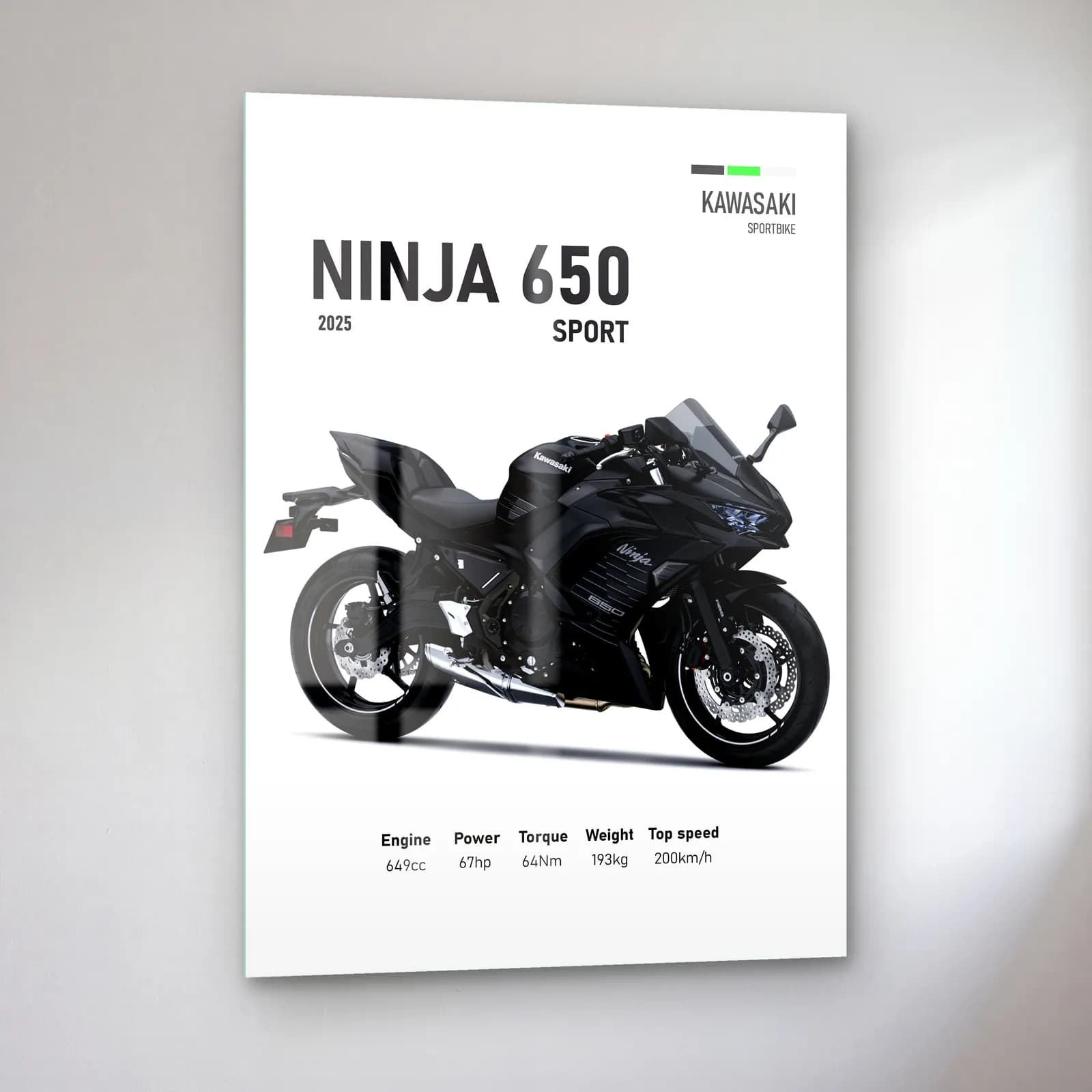 Kawasaki Ninja 650 Sport 2025 cam tablo — sol açıdan görünüm
