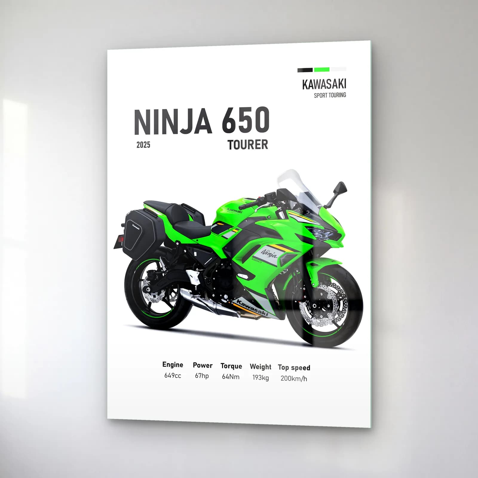 Kawasaki Ninja 650 Tourer 2025 cam tablo — sağ açıdan görünüm