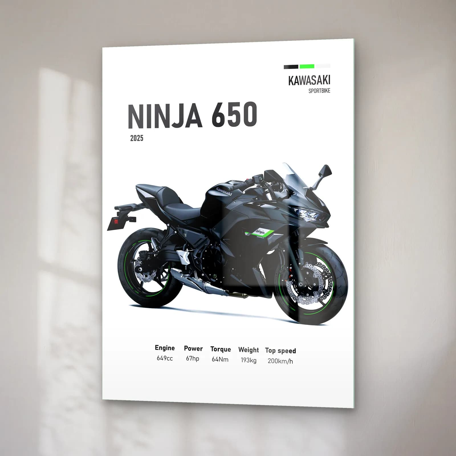 Kawasaki Ninja 650 2025 cam tablo — sağ açıdan görünüm