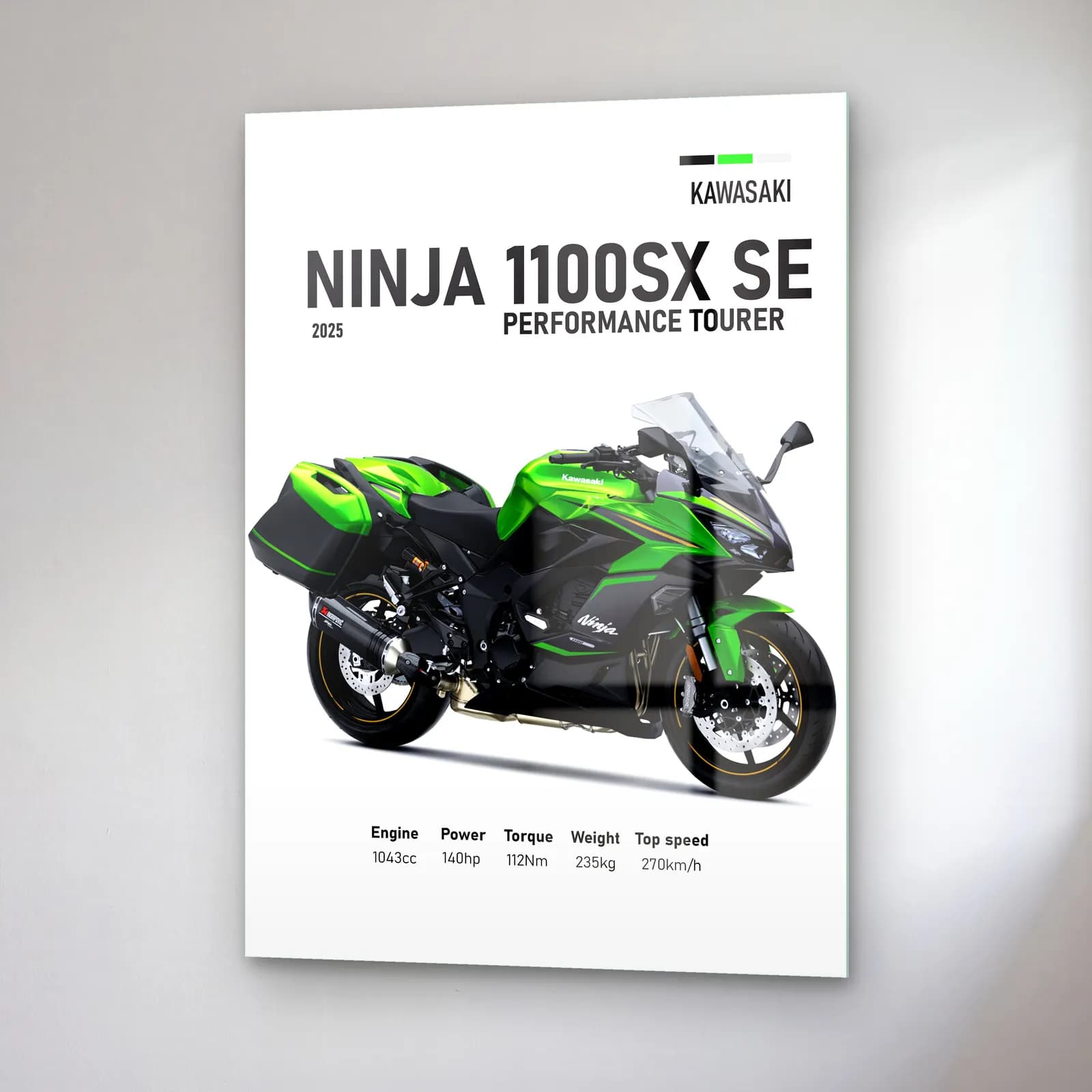 Ninja 1100SX SE Performance Tourer 2025 cam tablo — sağ açıdan görünüm