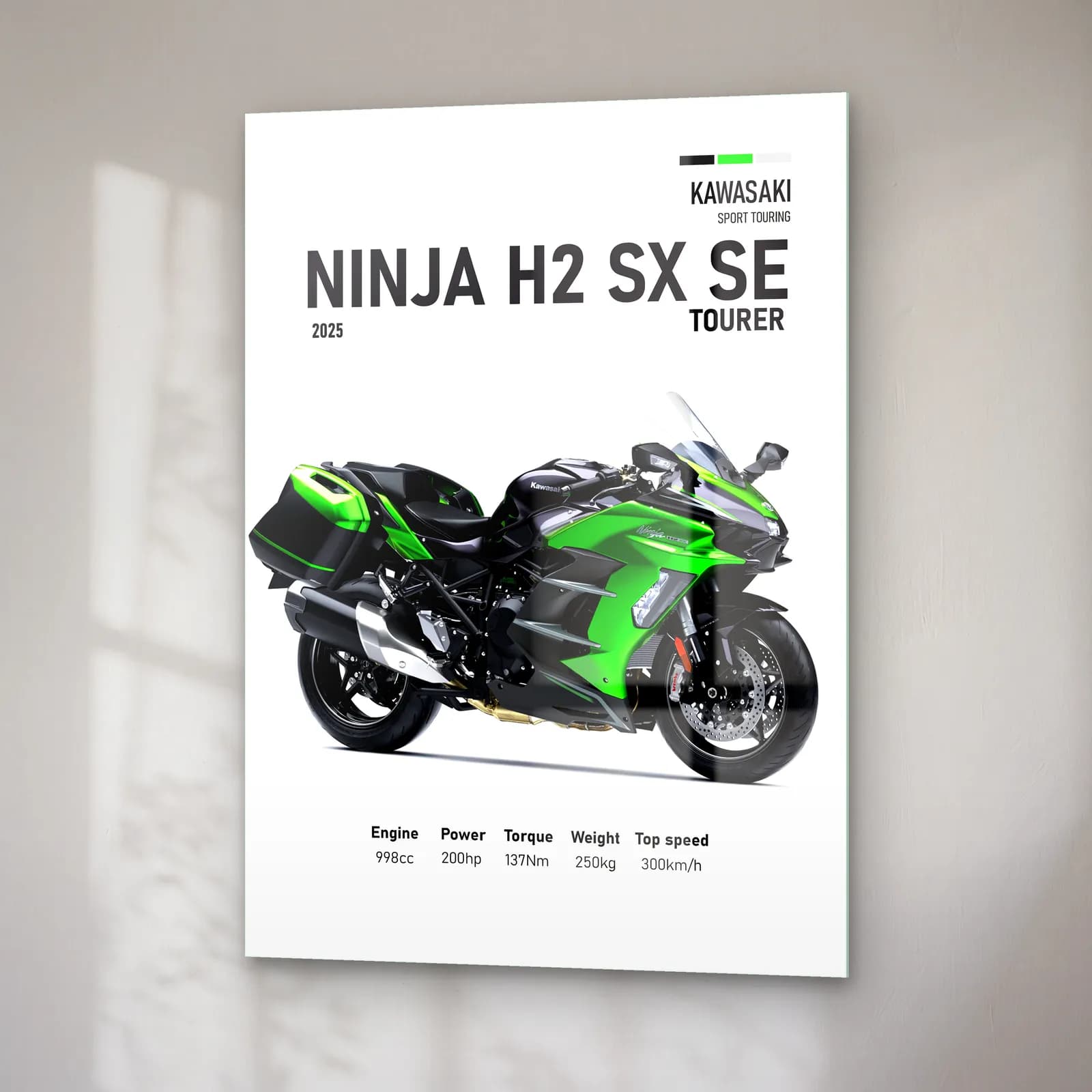 Ninja H2 SX SE Tourer 2025 cam tablo — sağ açıdan görünüm