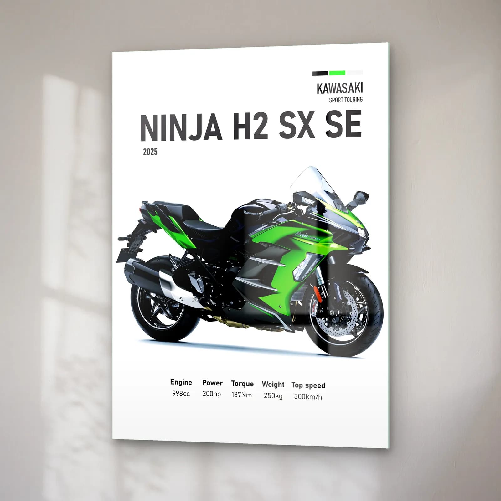 Kawasaki Ninja H2 SX SE 2025 cam tablo — sağ açıdan görünüm