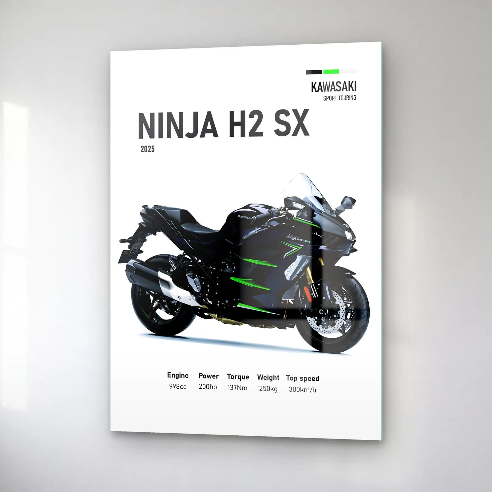 Kawasaki Ninja H2 SX 2025 cam tablo — sağ açıdan görünüm
