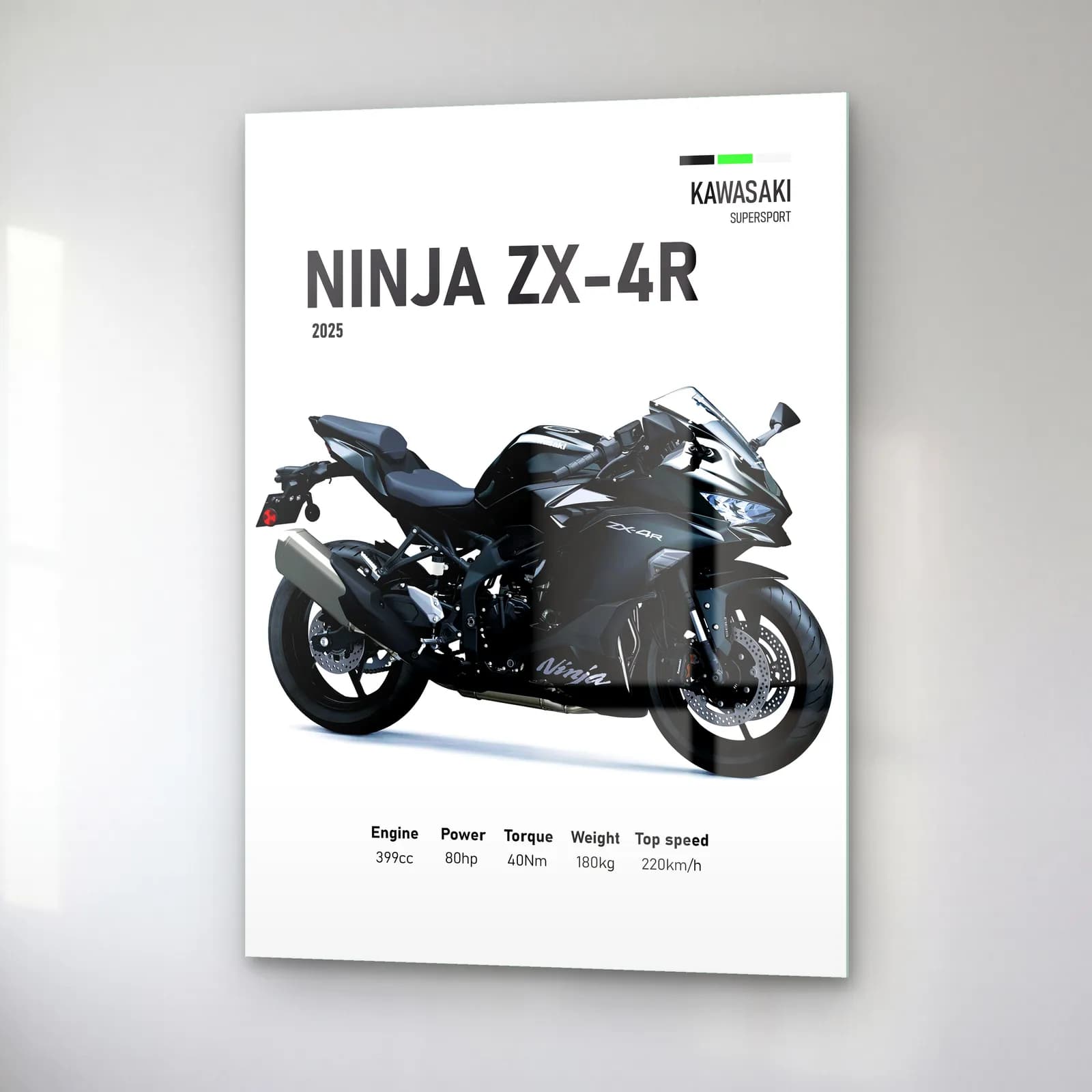 Kawasaki Ninja ZX-4R 2025 cam tablo — sağ açıdan görünüm