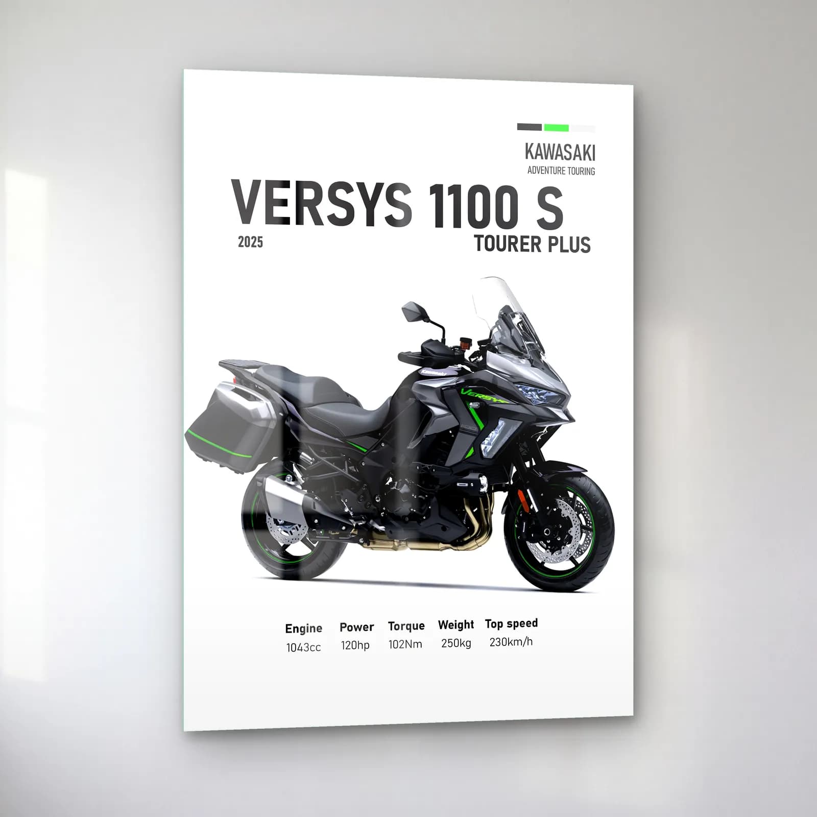 Versys 1100 S Tourer Plus 2025 cam tablo — sol açıdan görünüm