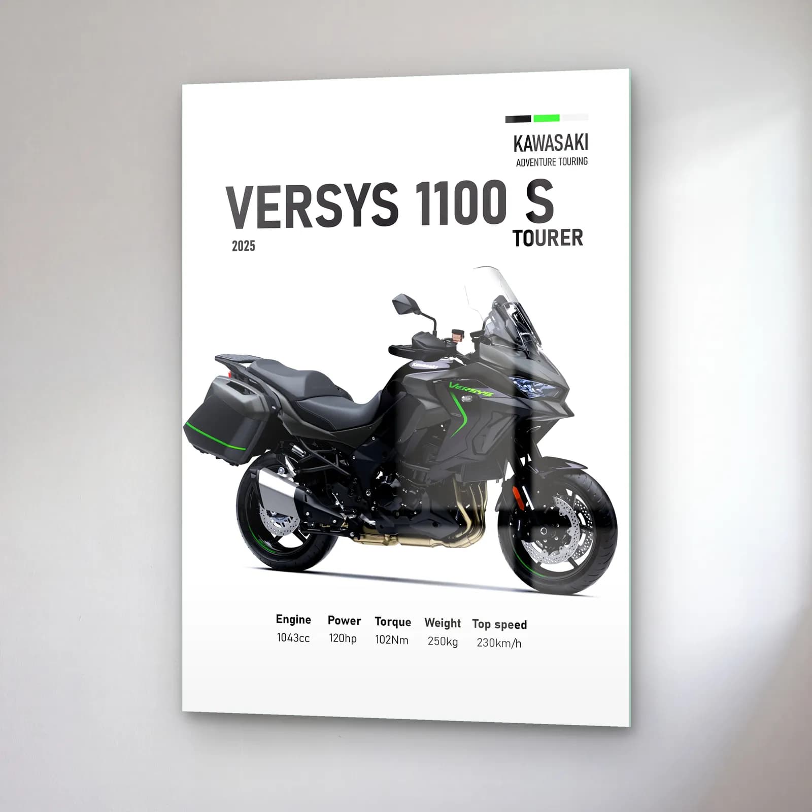 Kawasaki Versys 1100 S Tourer 2025 cam tablo — sağ açıdan görünüm
