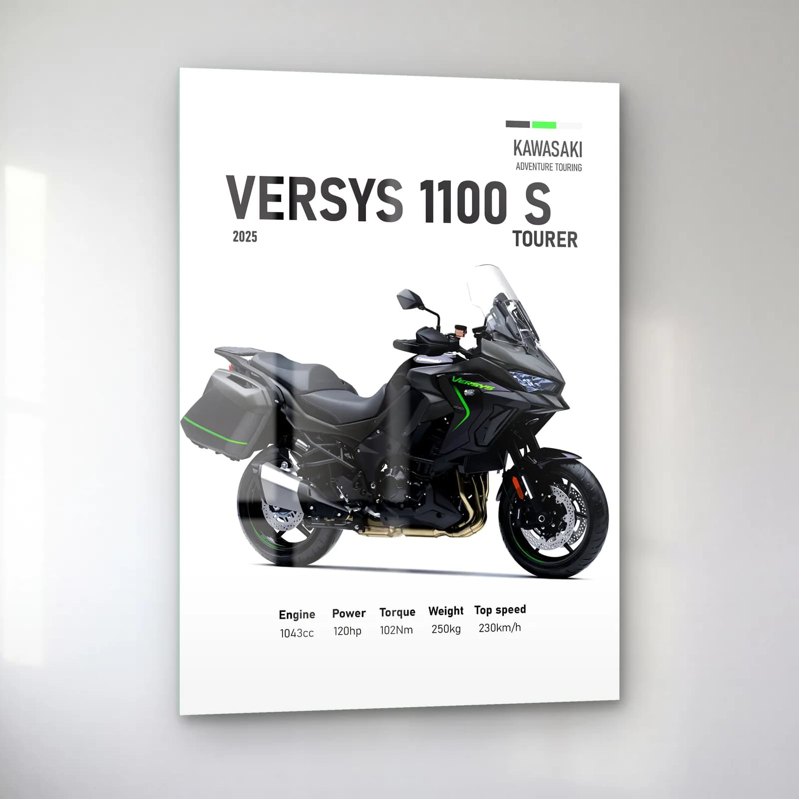 Kawasaki Versys 1100 S Tourer 2025 cam tablo — sol açıdan görünüm