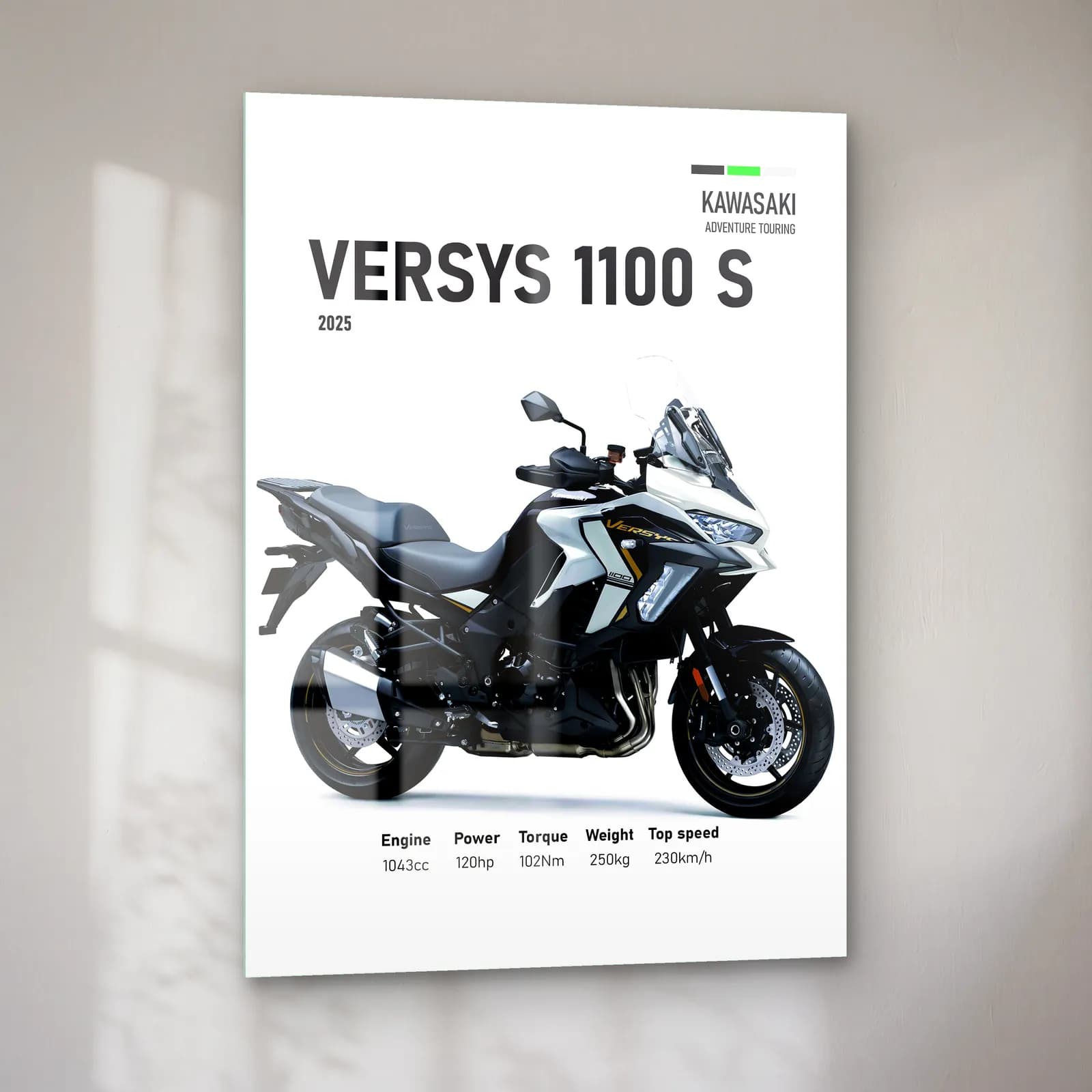 Kawasaki Versys 1100 S 2025 cam tablo — sol açıdan görünüm