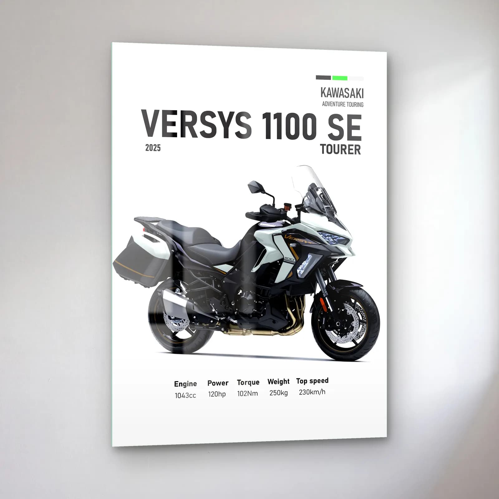 Kawasaki Versys 1100 SE Tourer 2025 cam tablo — sol açıdan görünüm