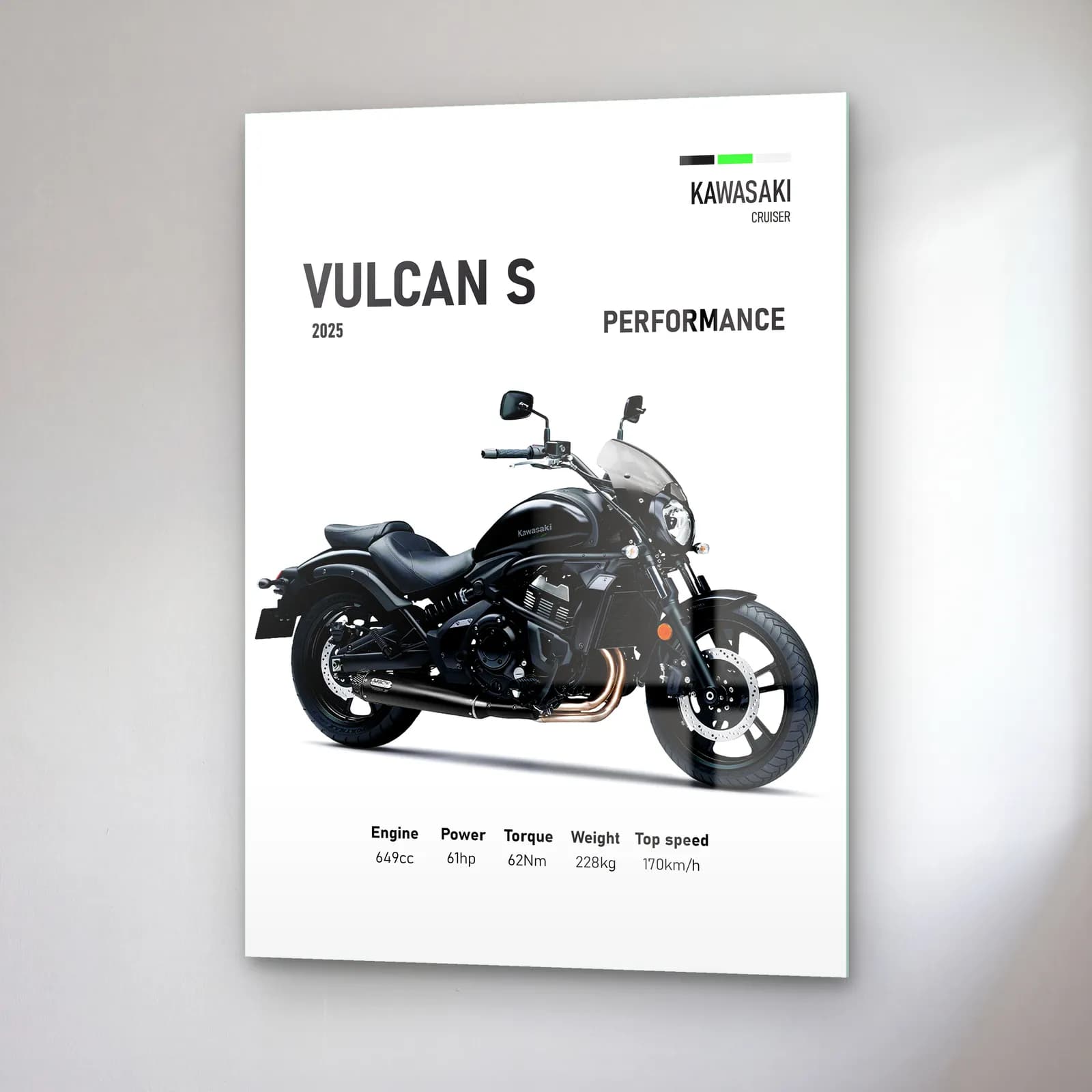 Kawasaki Vulcan S Performance 2025 cam tablo — sağ açıdan görünüm