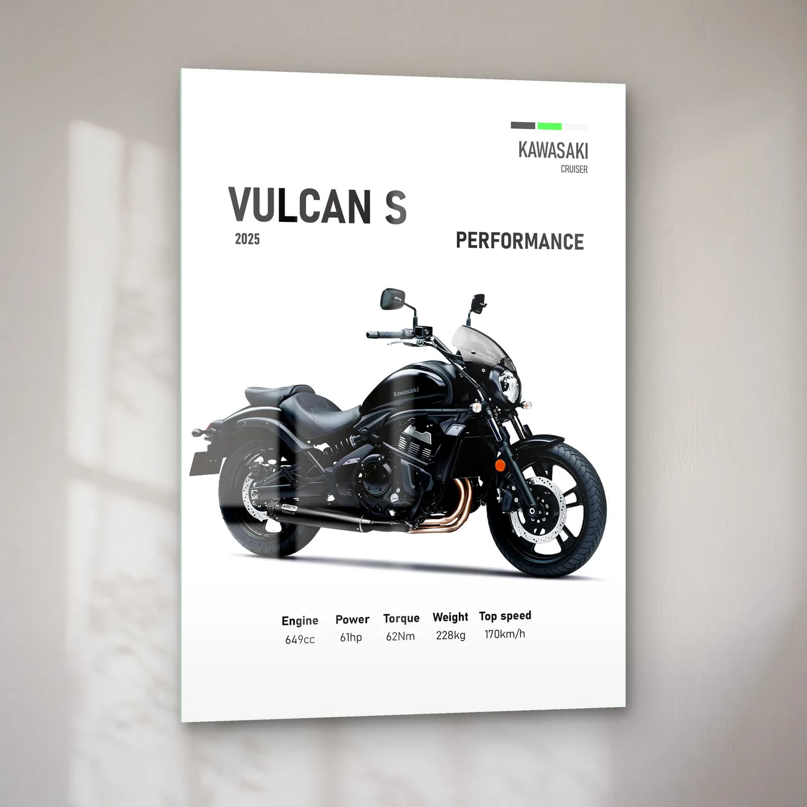 Kawasaki Vulcan S Performance 2025 cam tablo — sol açıdan görünüm
