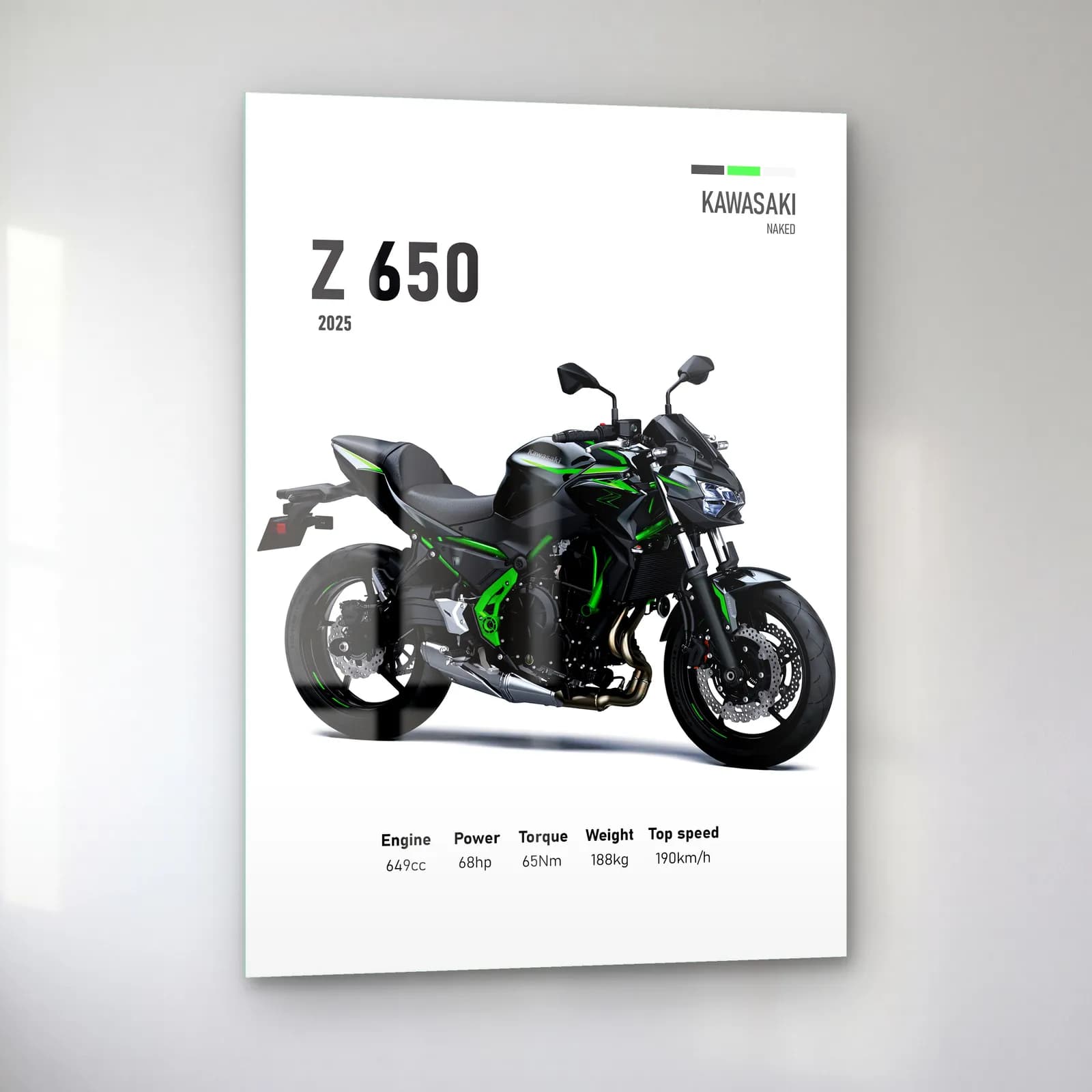 Kawasaki Z 650 2025 cam tablo — sol açıdan görünüm