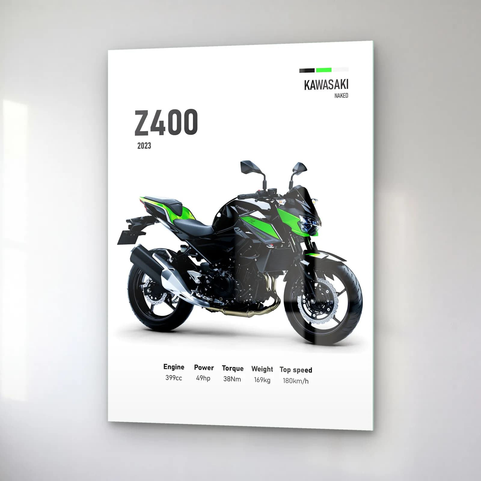 Kawasaki Z400 2023 cam tablo — sağ açıdan görünüm