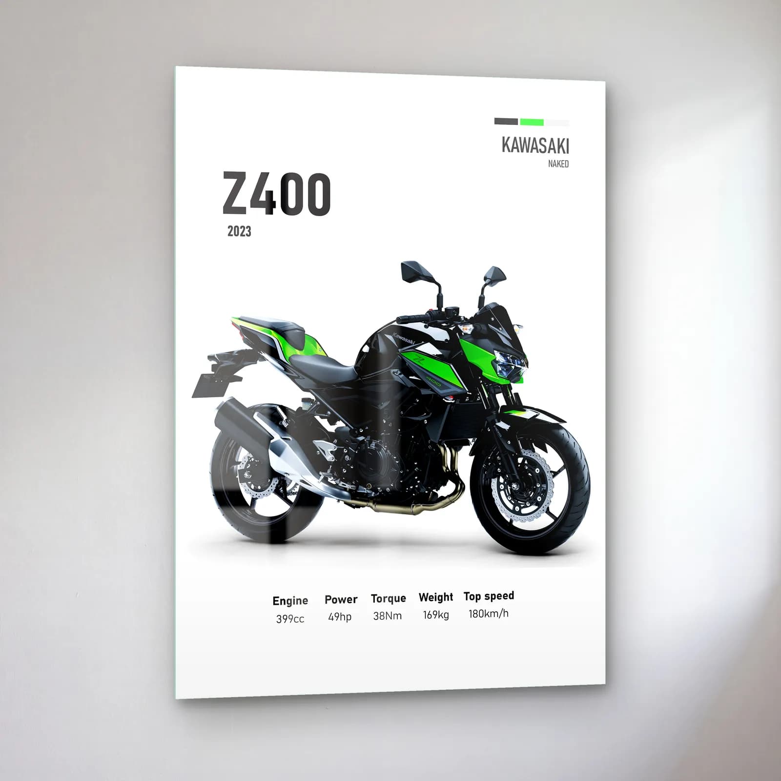 Kawasaki Z400 2023 cam tablo — sol açıdan görünüm