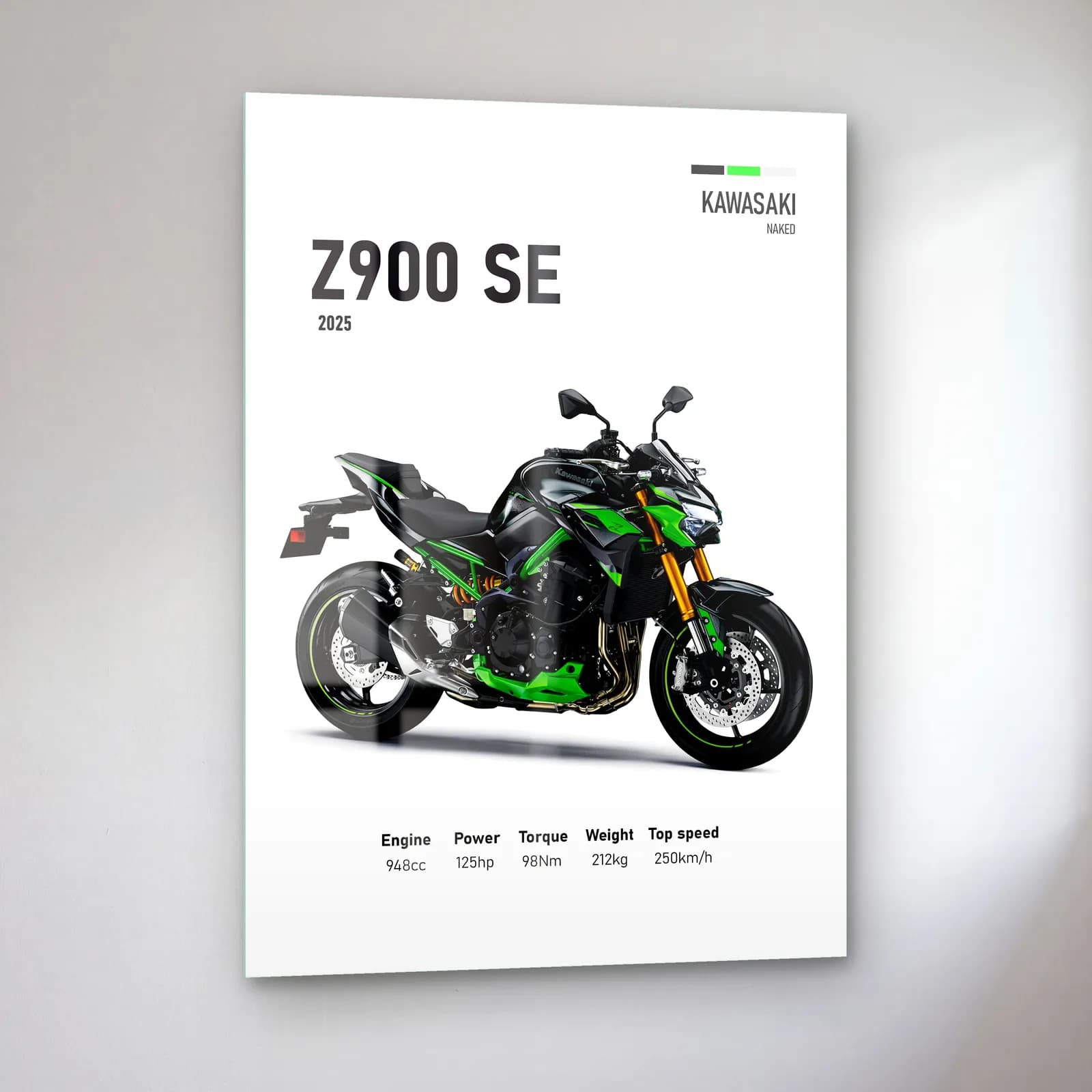 Kawasaki Z900 SE 2025 cam tablo — sol açıdan görünüm