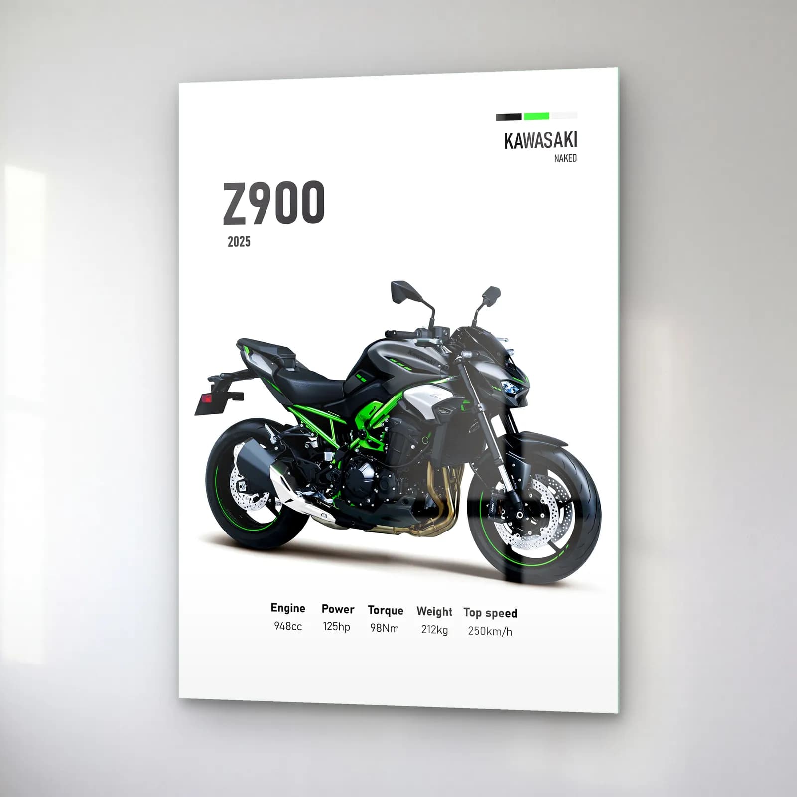 Kawasaki Z900 2025 cam tablo — sağ açıdan görünüm