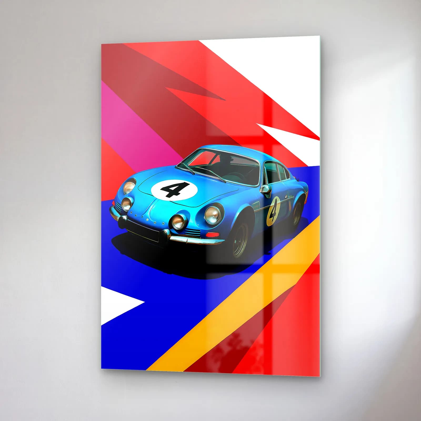 Pop Art Alpine A110 Mavi cam tablo — sağ açıdan görünüm