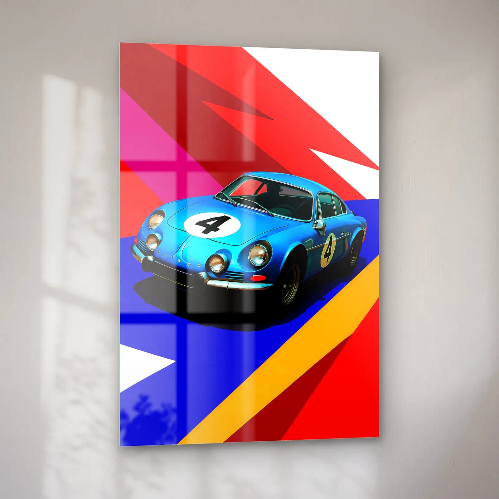 Pop Art Alpine A110 Mavi cam tablo — sol açıdan görünüm