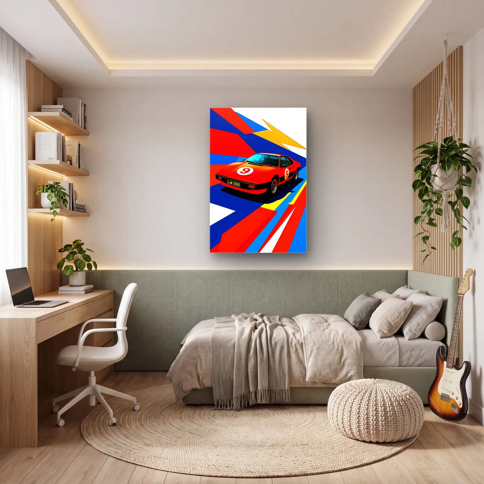 Kırmızı Ferrari 308 Posteri cam tablo — genç odasında