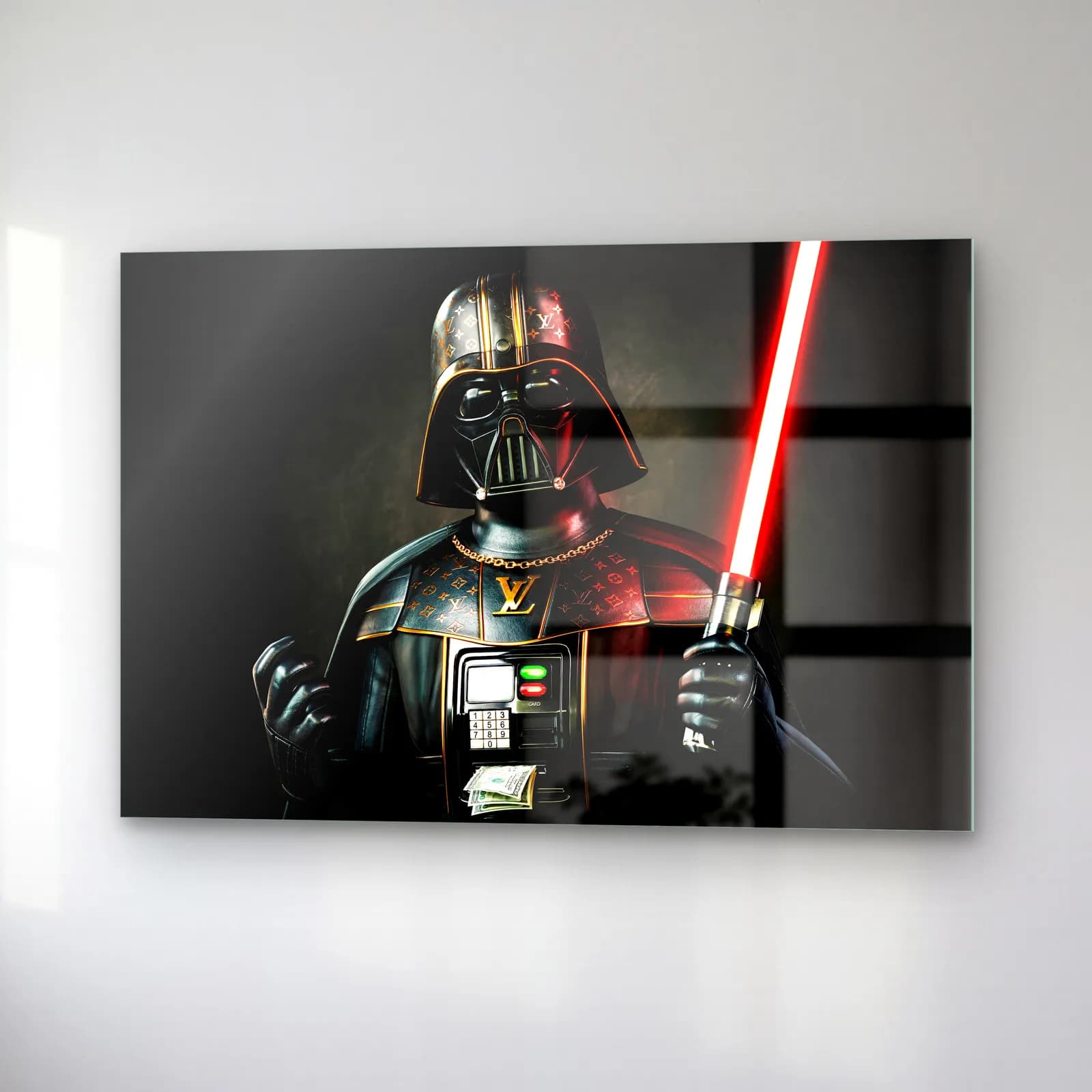 Louis Vuitton Desenli Darth Vader cam tablo — sağ açıdan görünüm